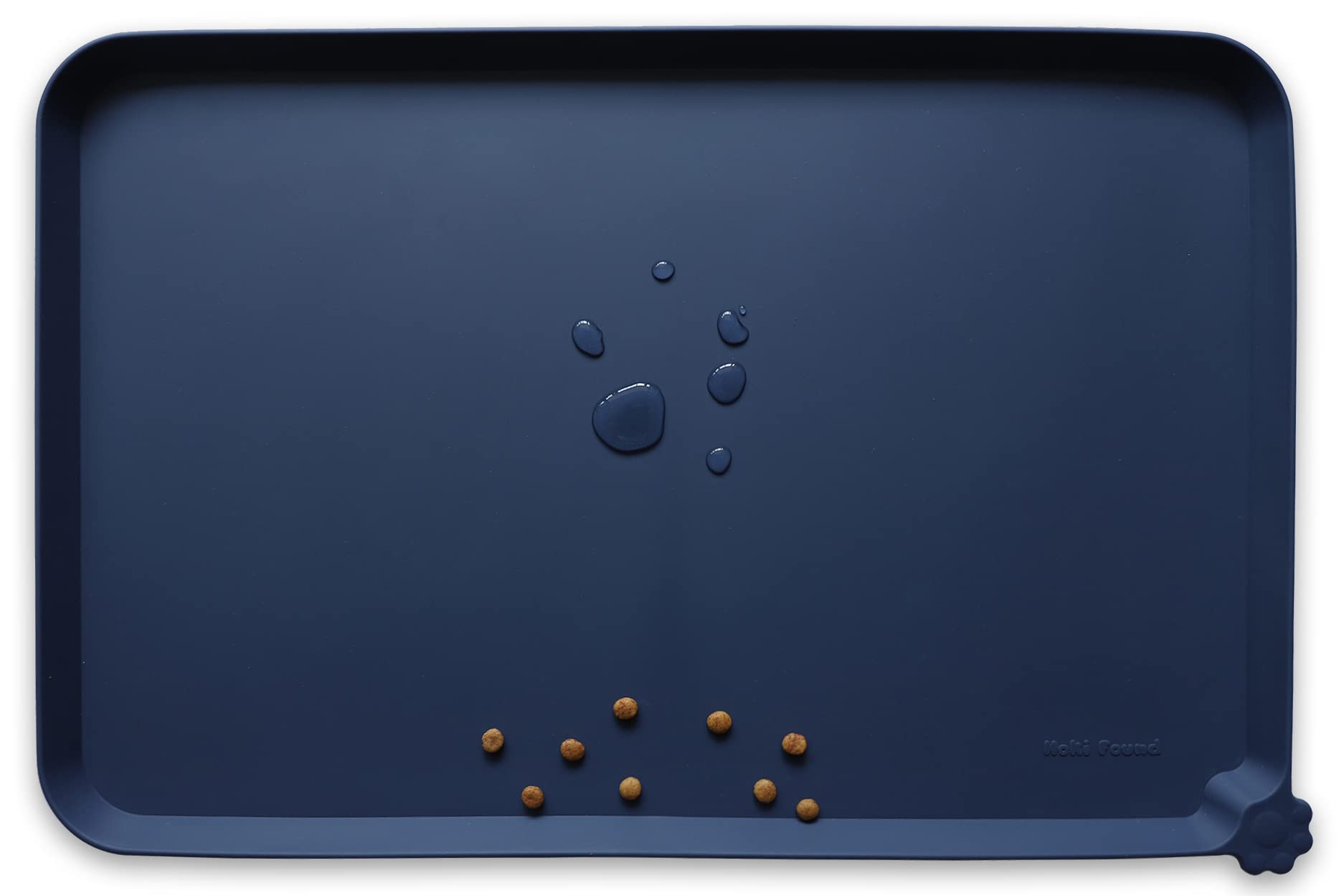 Hoki Found XX-Large silicone pet food mat front view showing large non-slip feeding area