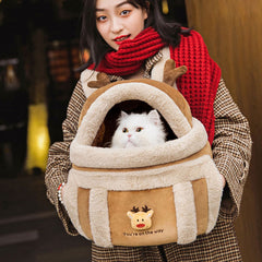 hokojix pet carrier backpack plush lining provides soft warmth during travel