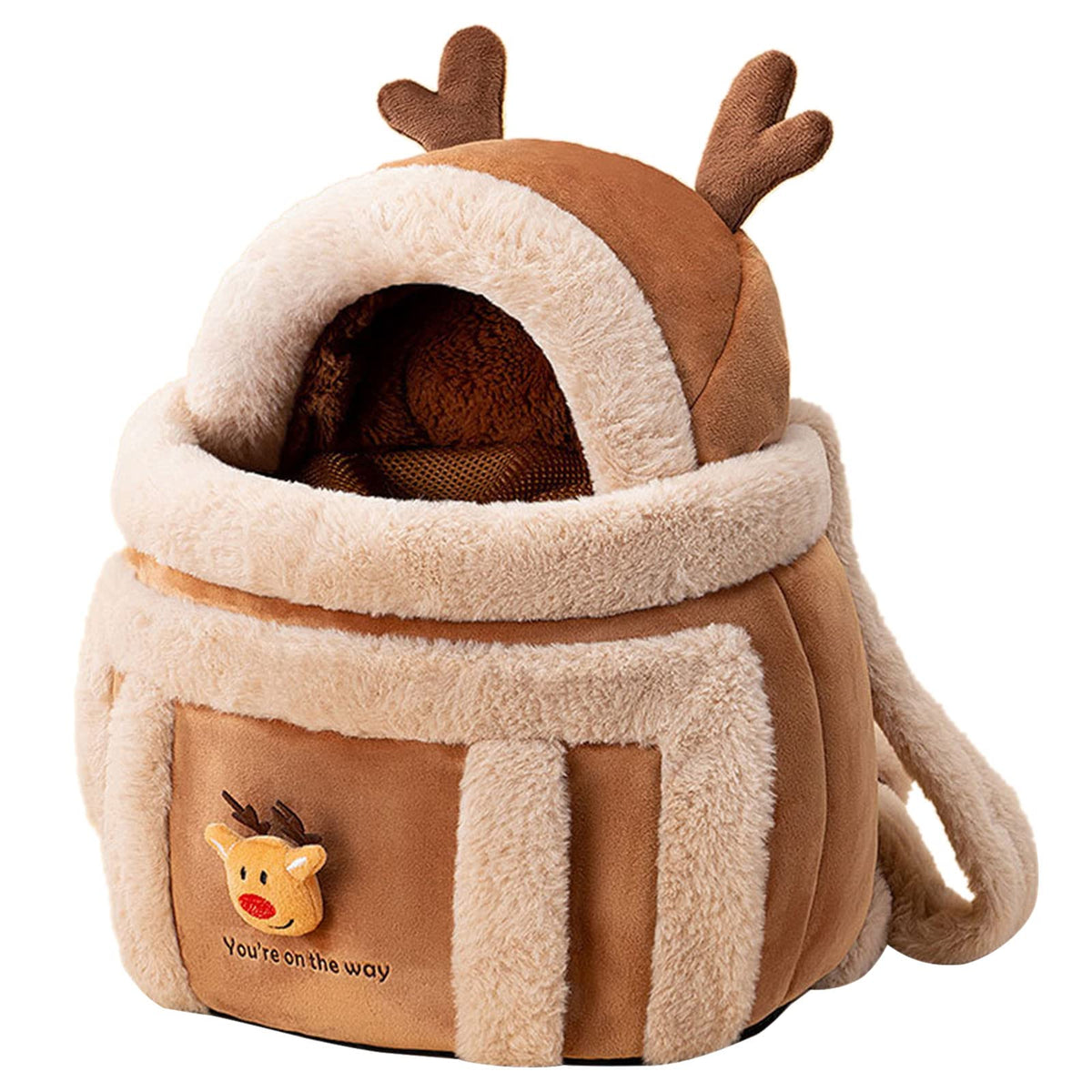 hokojix pet carrier backpack with windproof cap design for cold-weather warmth