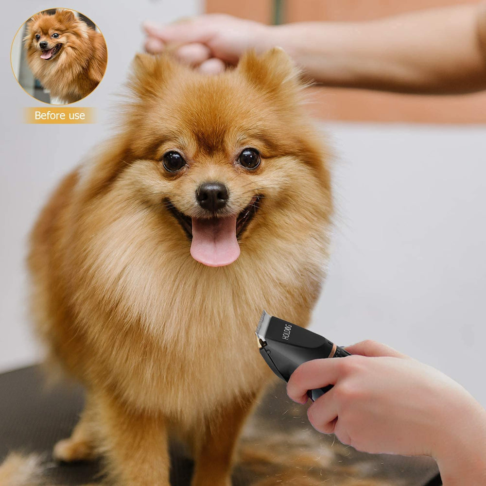 Holdog cordless grooming kit in use for home grooming