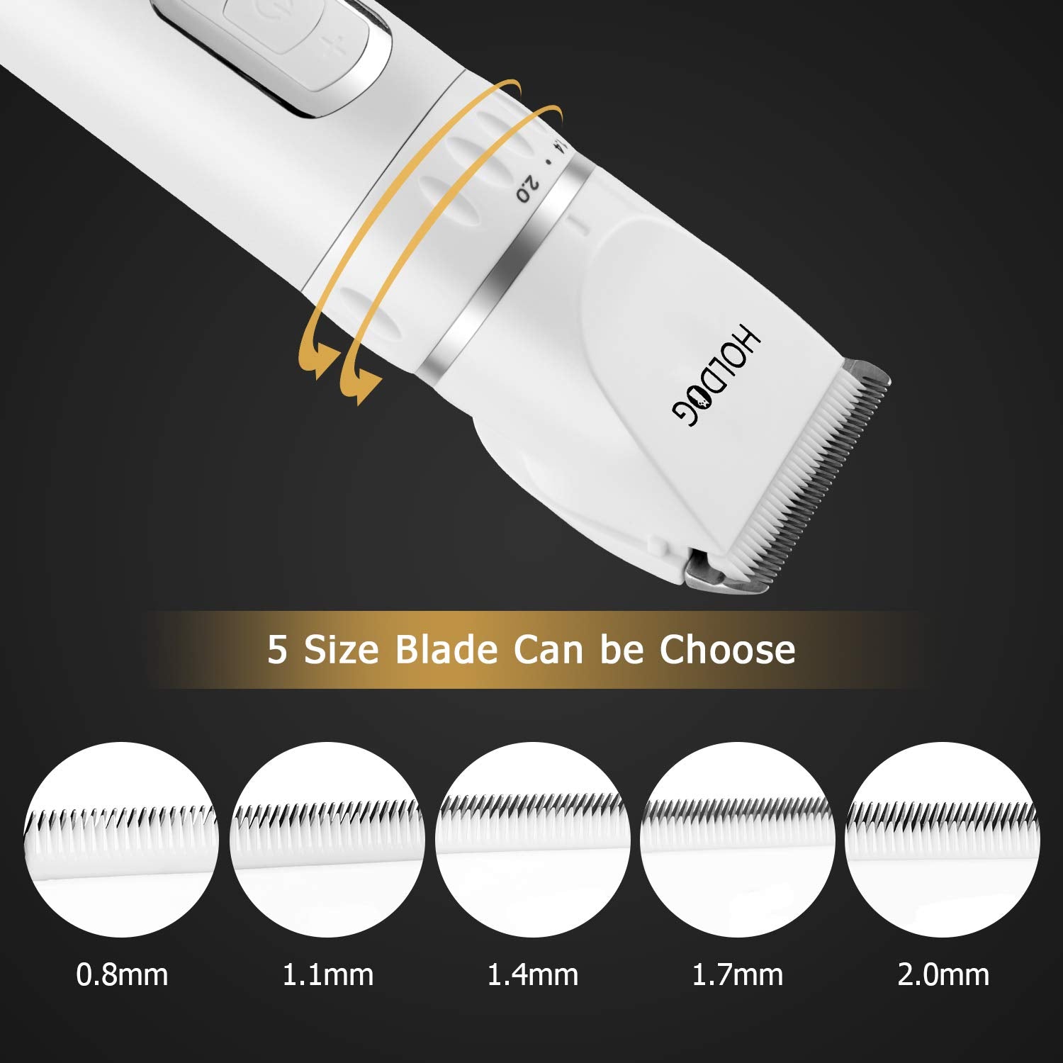 HOLDOG dog clippers in-use during a grooming session on large dogs