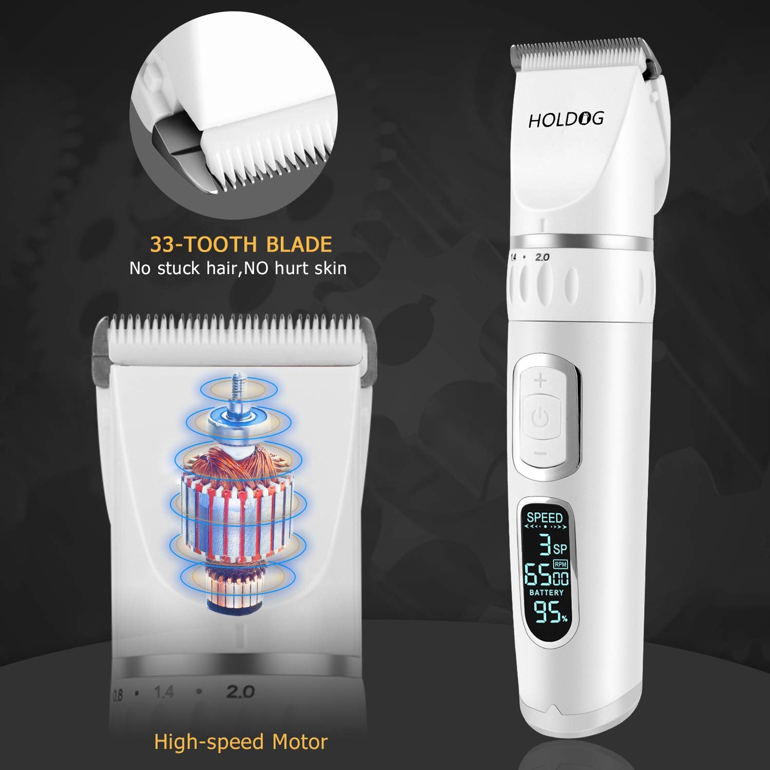 HOLDOG dog clippers rechargeable cordless convenience for hours of grooming