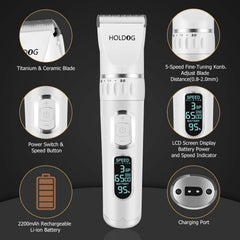 HOLDOG dog clippers titanium-ceramic blade delivers smooth cutting on curly and long coats