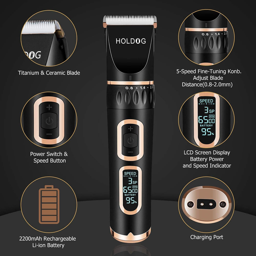 Holdog pet clippers operate quietly to reduce pet stress