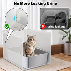 Holintan Litter Box Shield easy-clean PP material for quick maintenance.