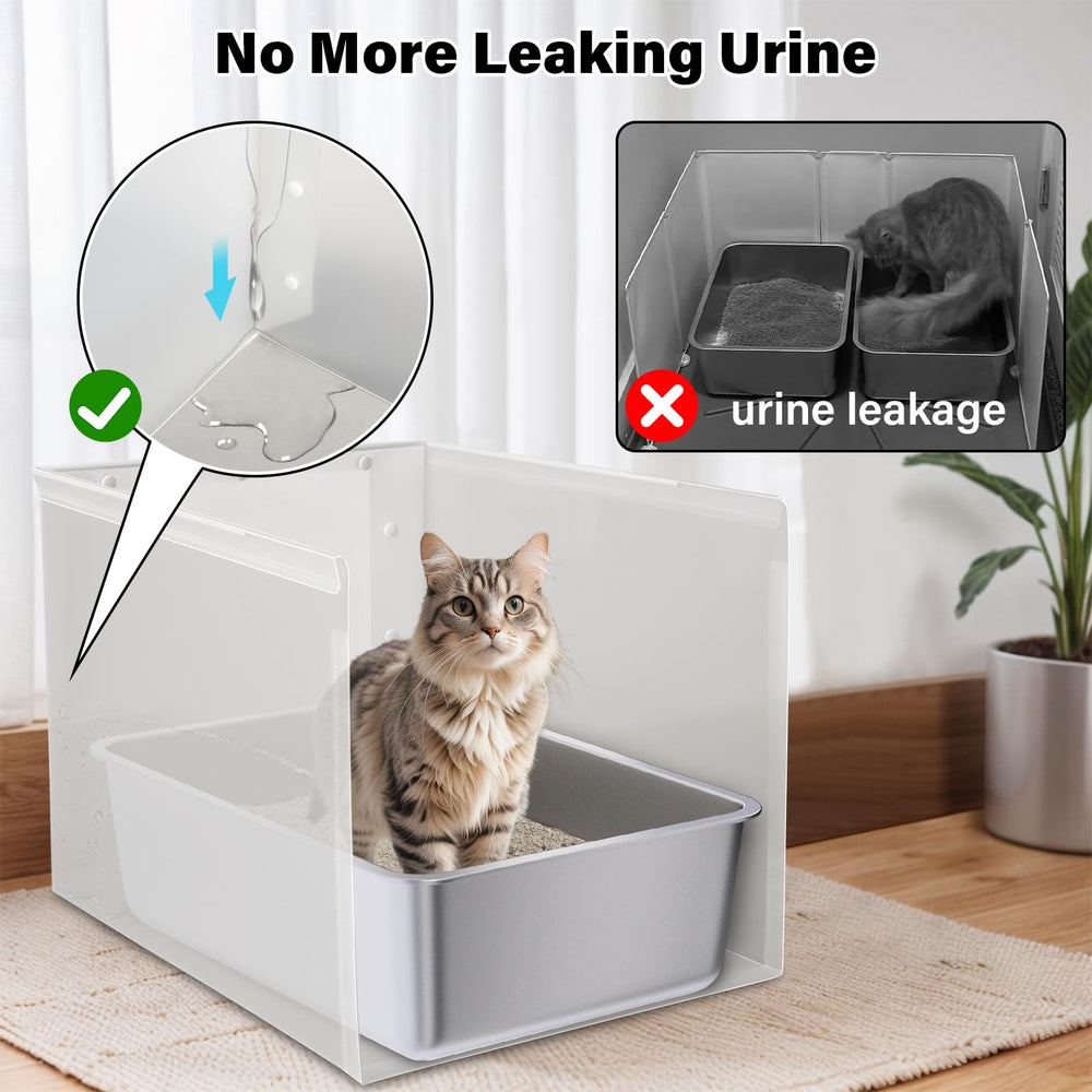 Holintan Litter Box Shield folded-assembly demonstrates portable setup