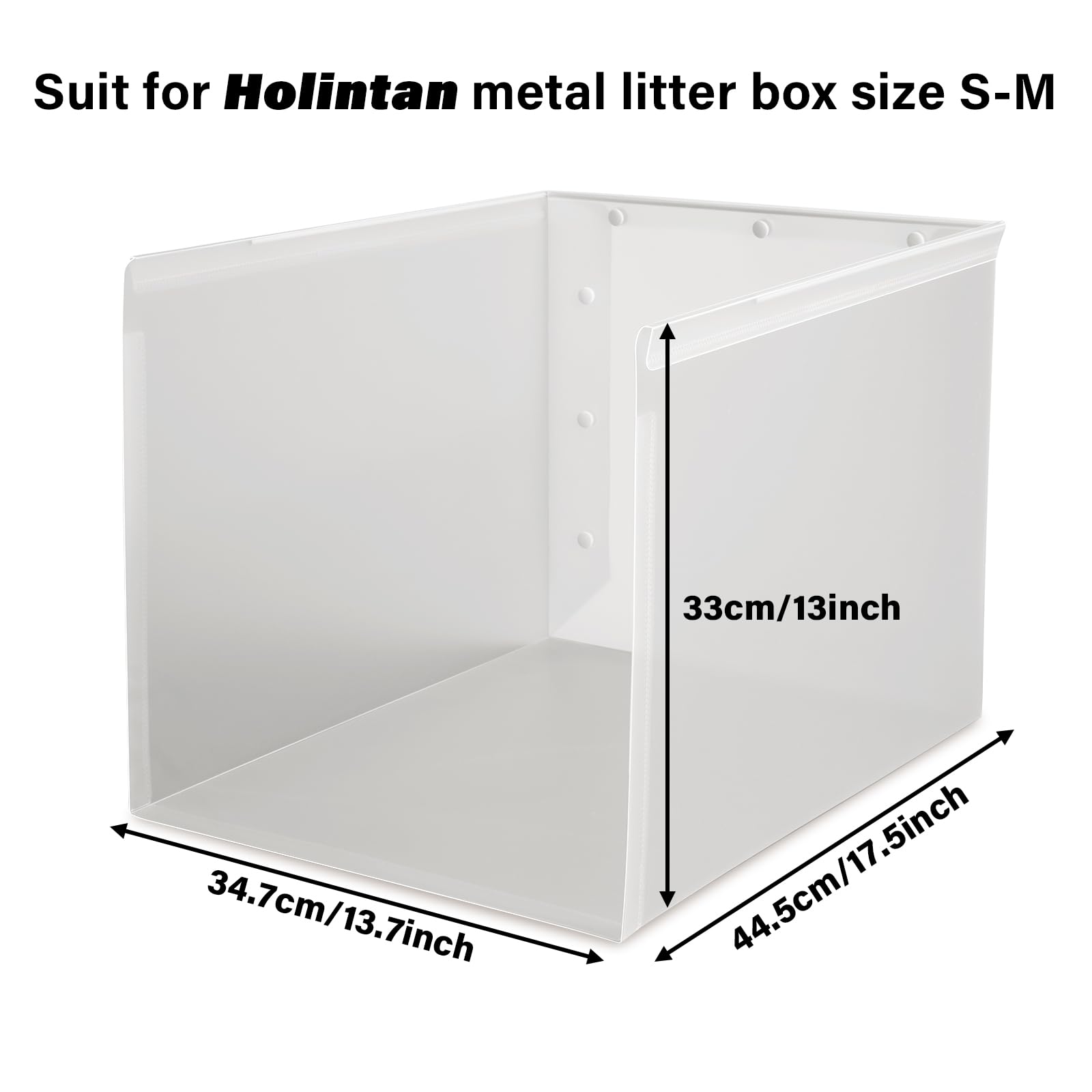 Holintan Litter Box Shield side view highlights tall containment sides
