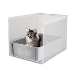 Holintan Litter Box Shield top view shows wide guard for splash prevention