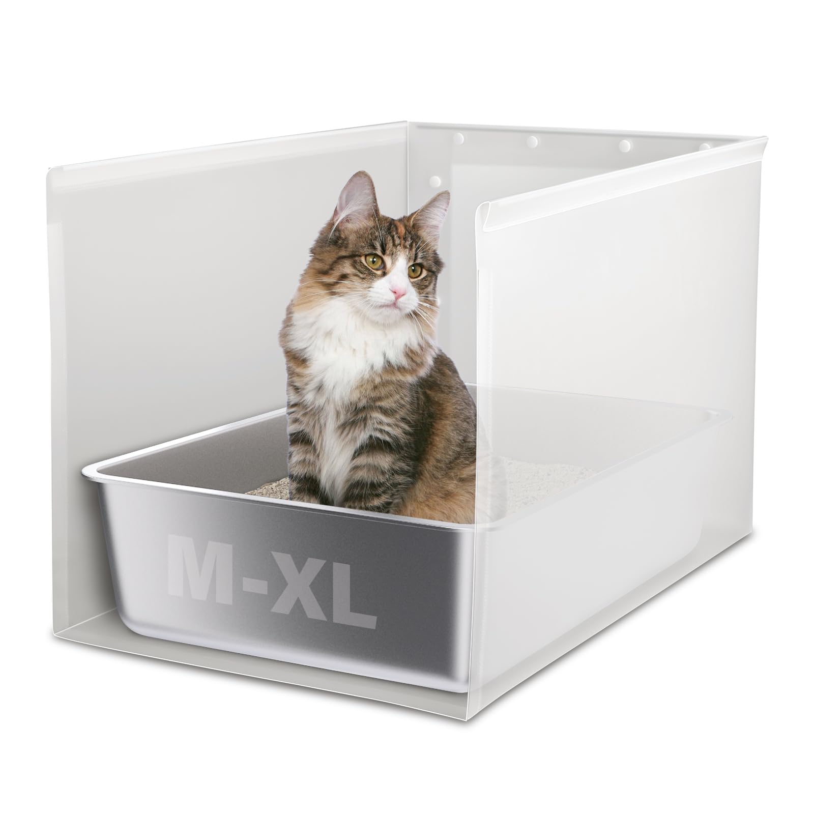Holintan Litter Box Shield XL dimensions view for size and fit.