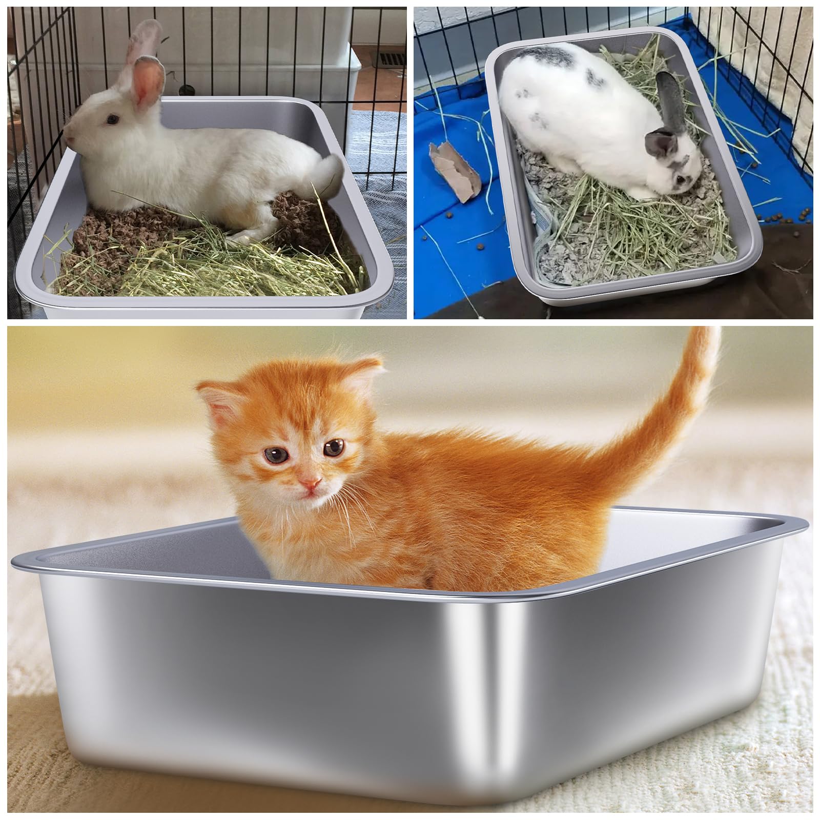 Holintan durable rust-resistant litter box — long-lasting metal construction.