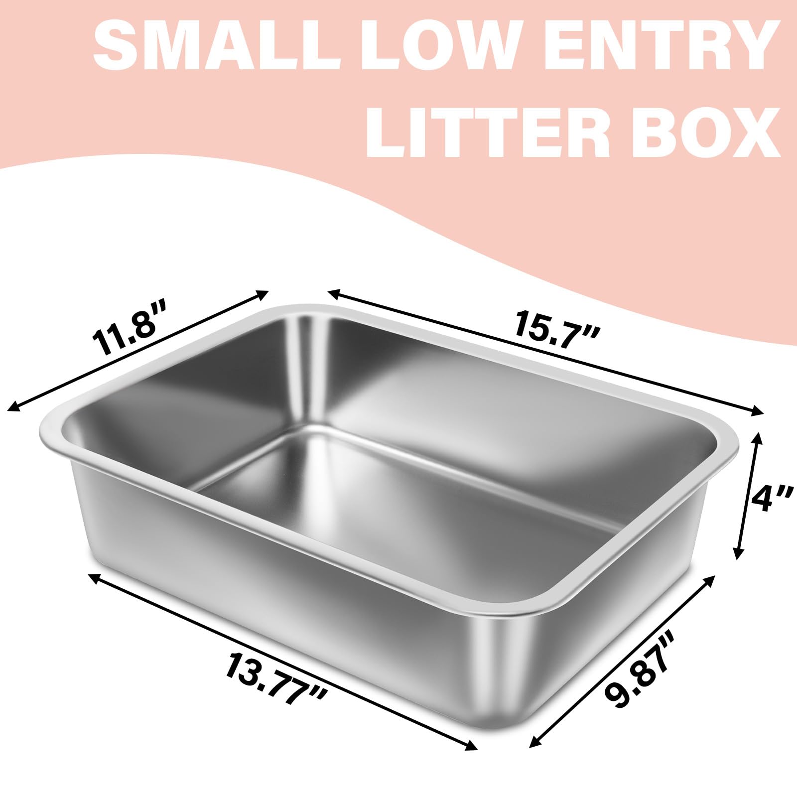 Holintan stainless-steel litter box for rabbits helps reduce plastic ingestion risks.
