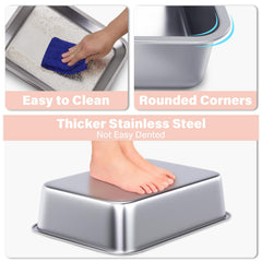 Holintan stainless-steel litter box long-lasting design resists rust and deformation.