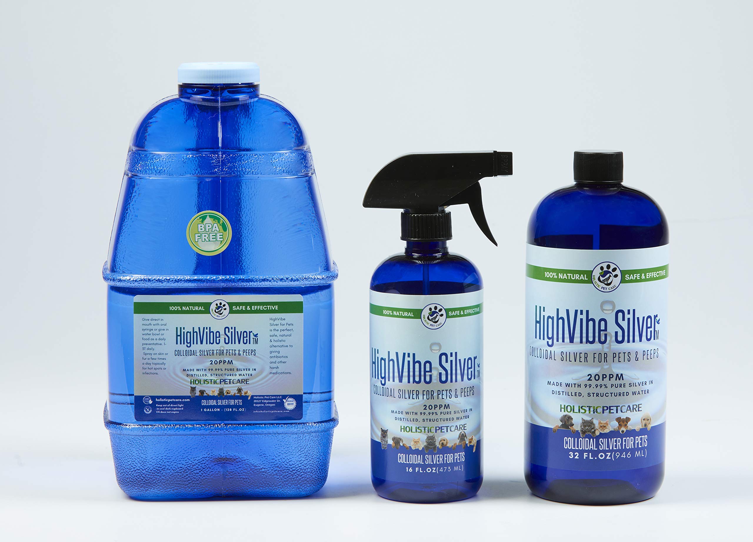Holistic Pet Care Colloidal Silver Spray 32-ounce bottle option for households.