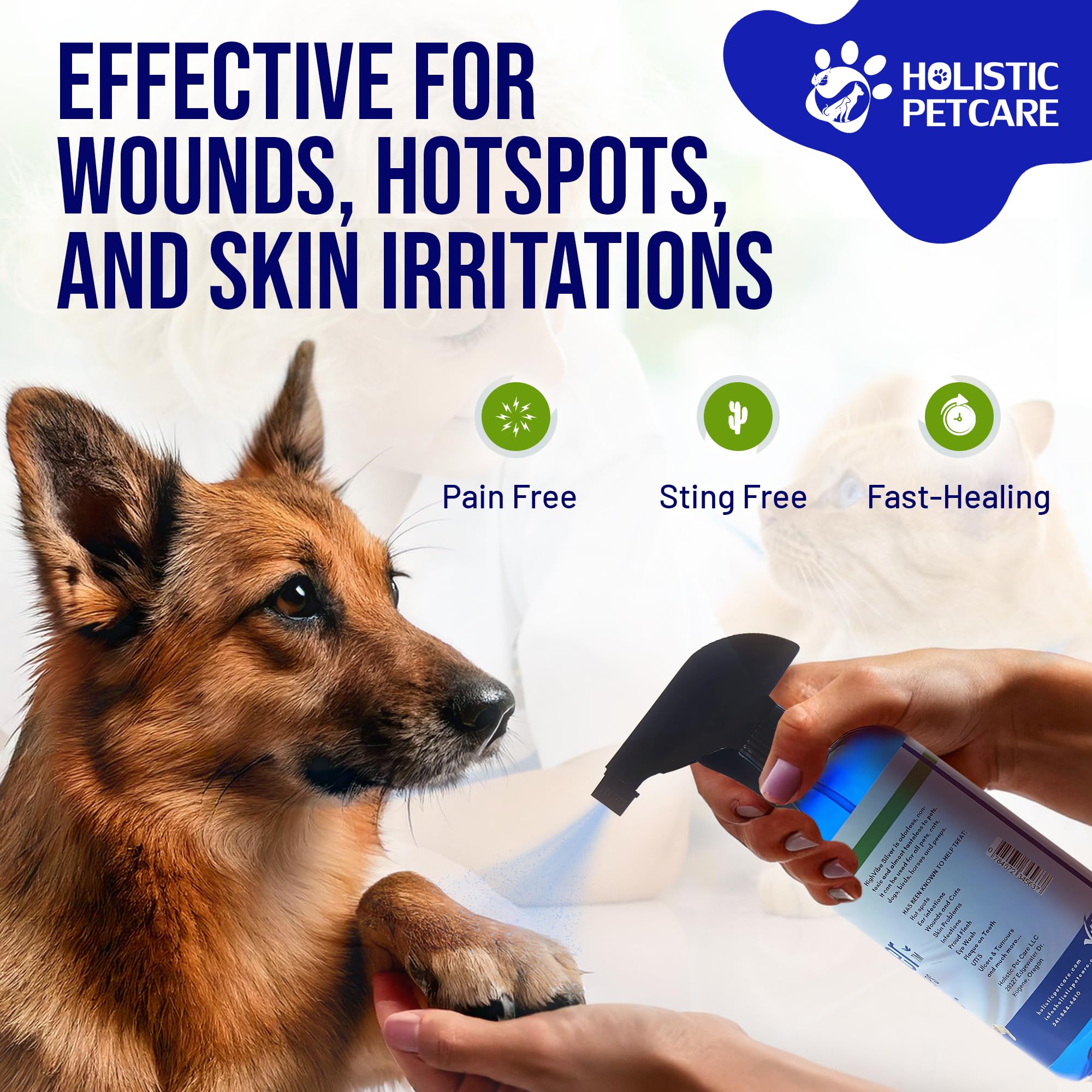 Holistic Pet Care Colloidal Silver Spray for hotspot relief on dogs and cats.