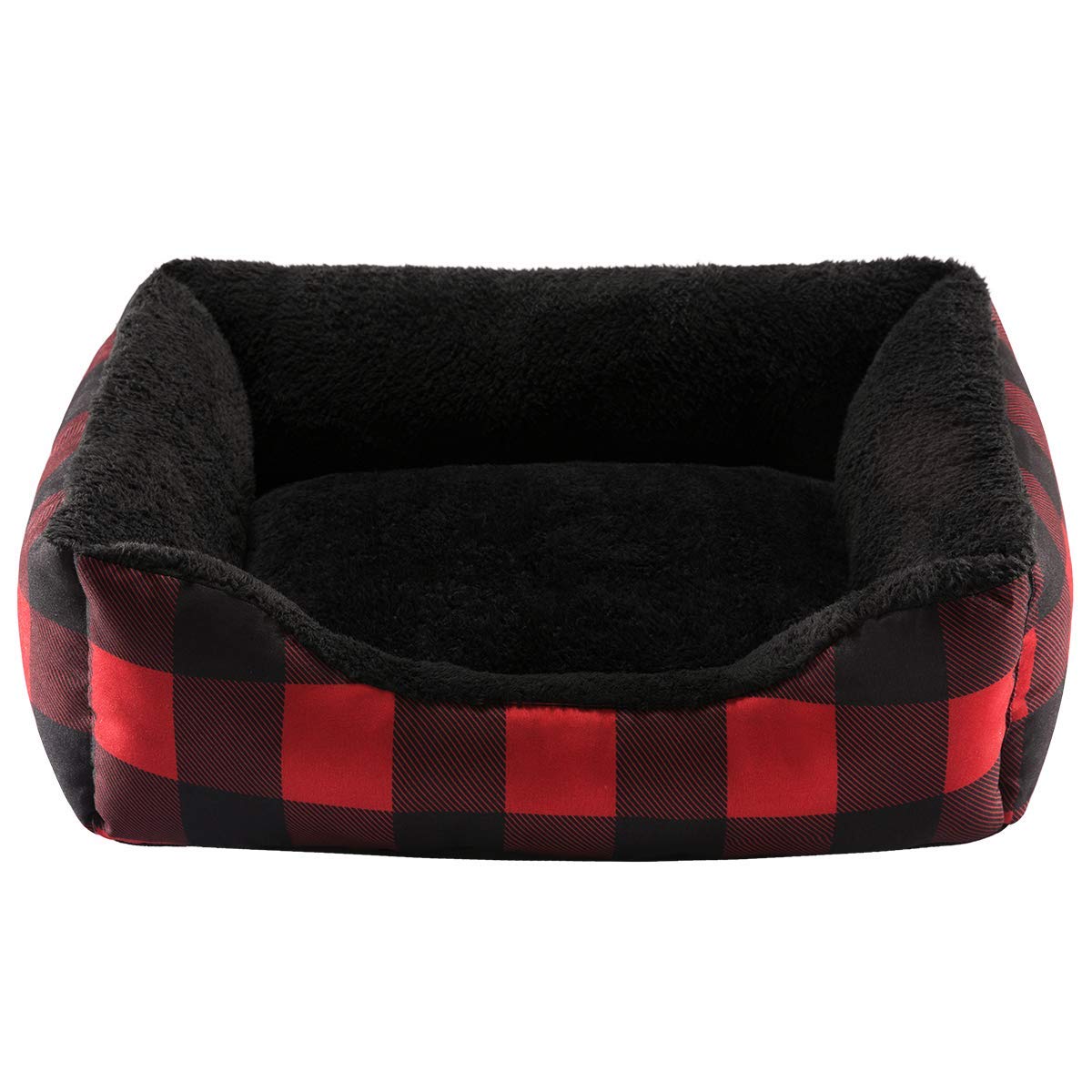 Hollypet red checked exterior creates a cozy, inviting look for small pets.