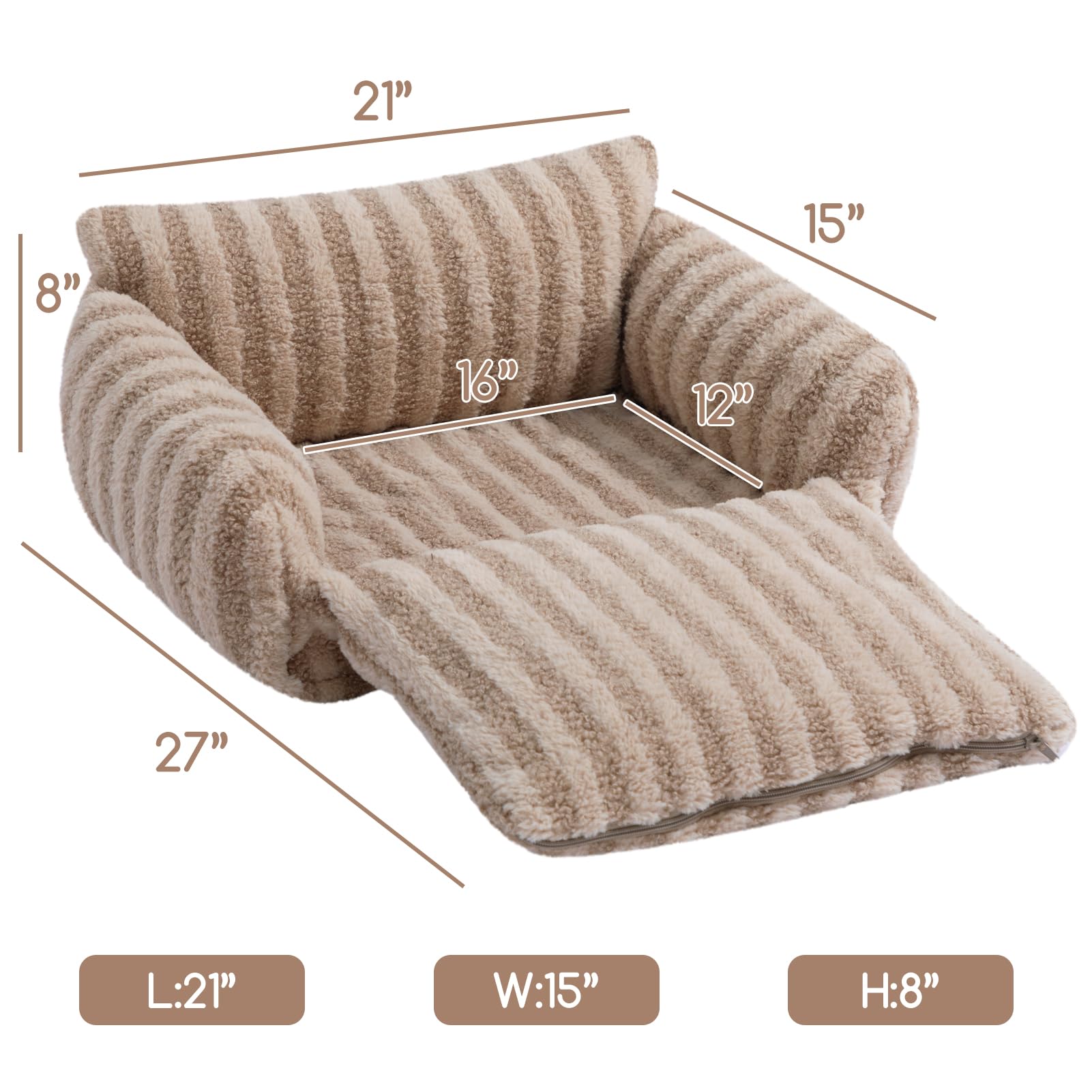 Hollypet cat bed folded PP cotton cushion demonstrates plush comfort and extra hideaway space.