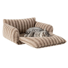 Hollypet cat bed sleeping area view shows cozy lounging space for small pets.