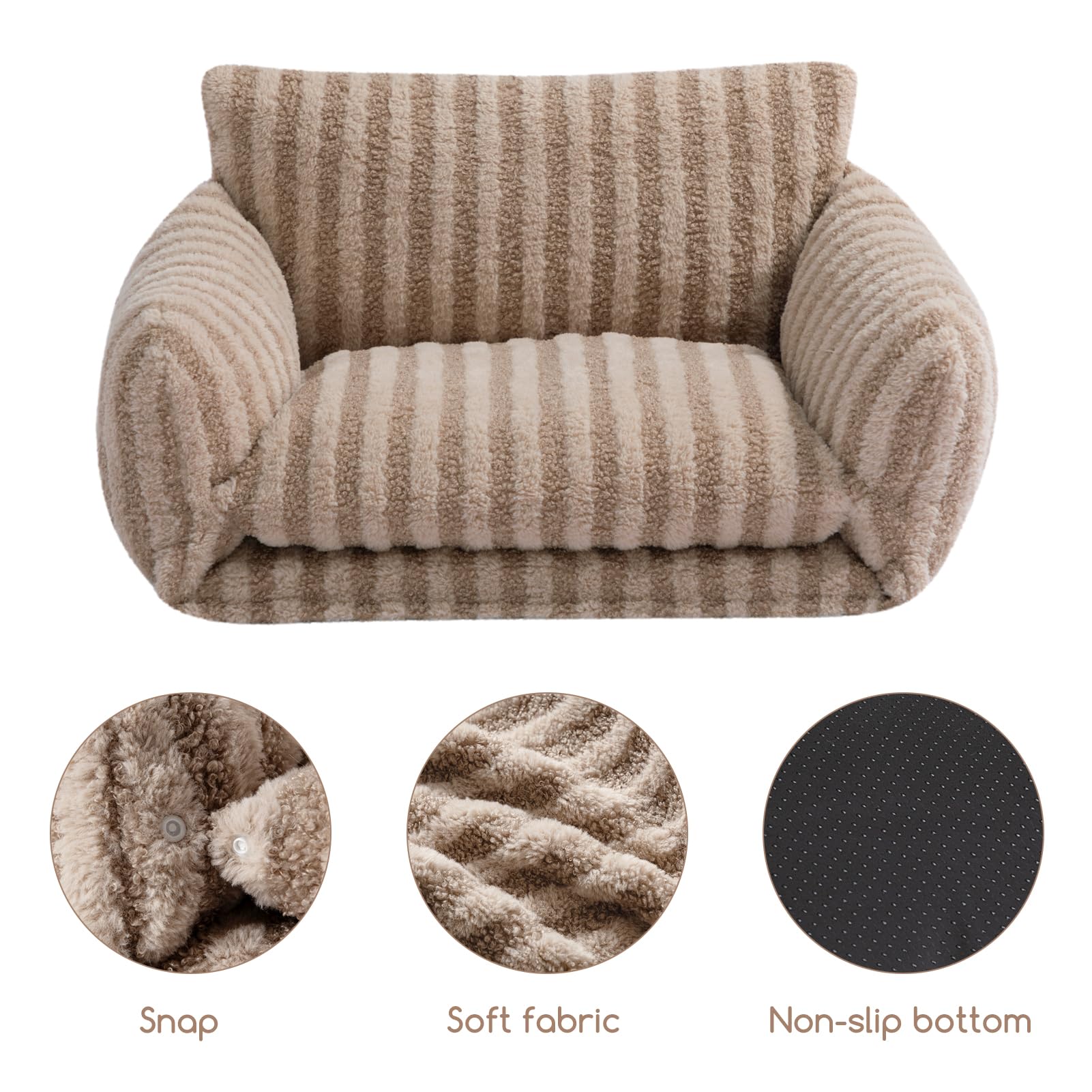 Hollypet cat bed with soft PP surface filling for cozy naps.