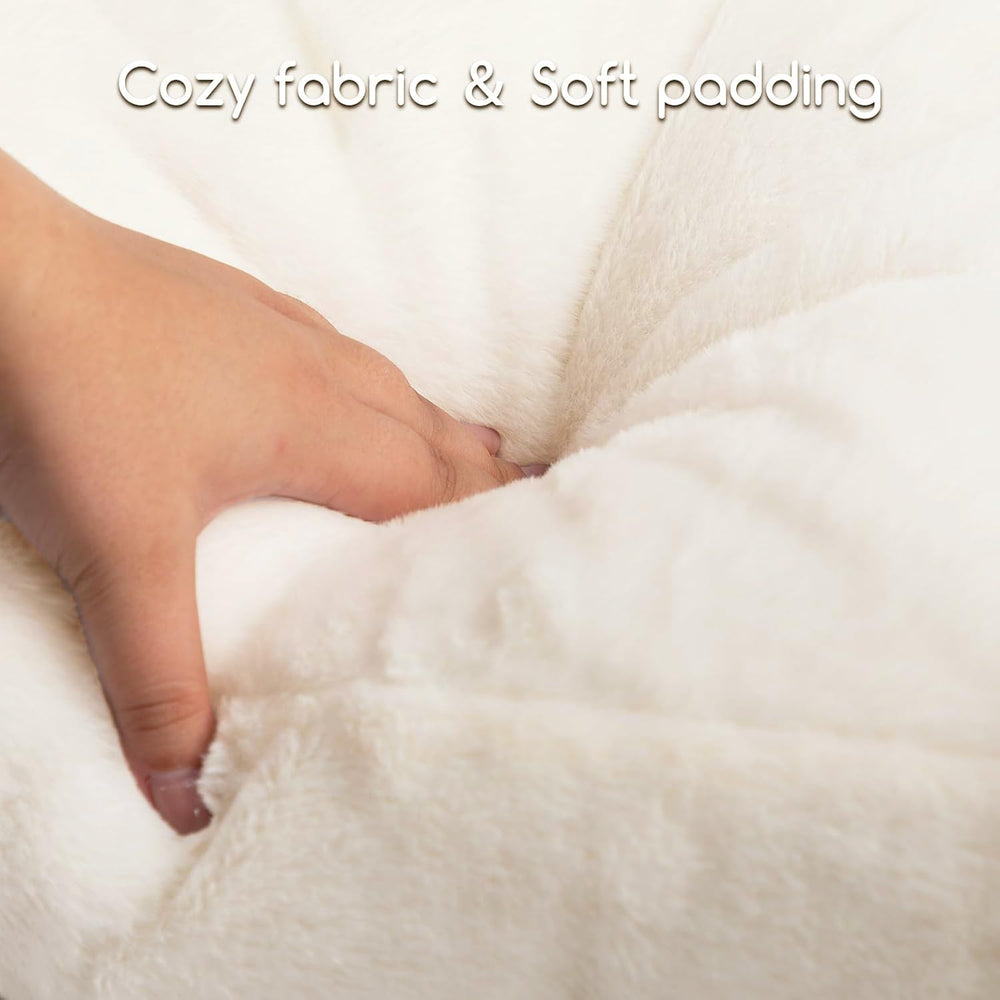 Hollypet Fluffy Plush Pet Couch durable soft materials for lasting comfort.