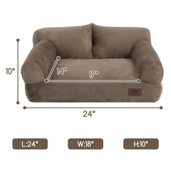 Hollypet fluffy plush pet sofa bed closeup fabric showing soft material