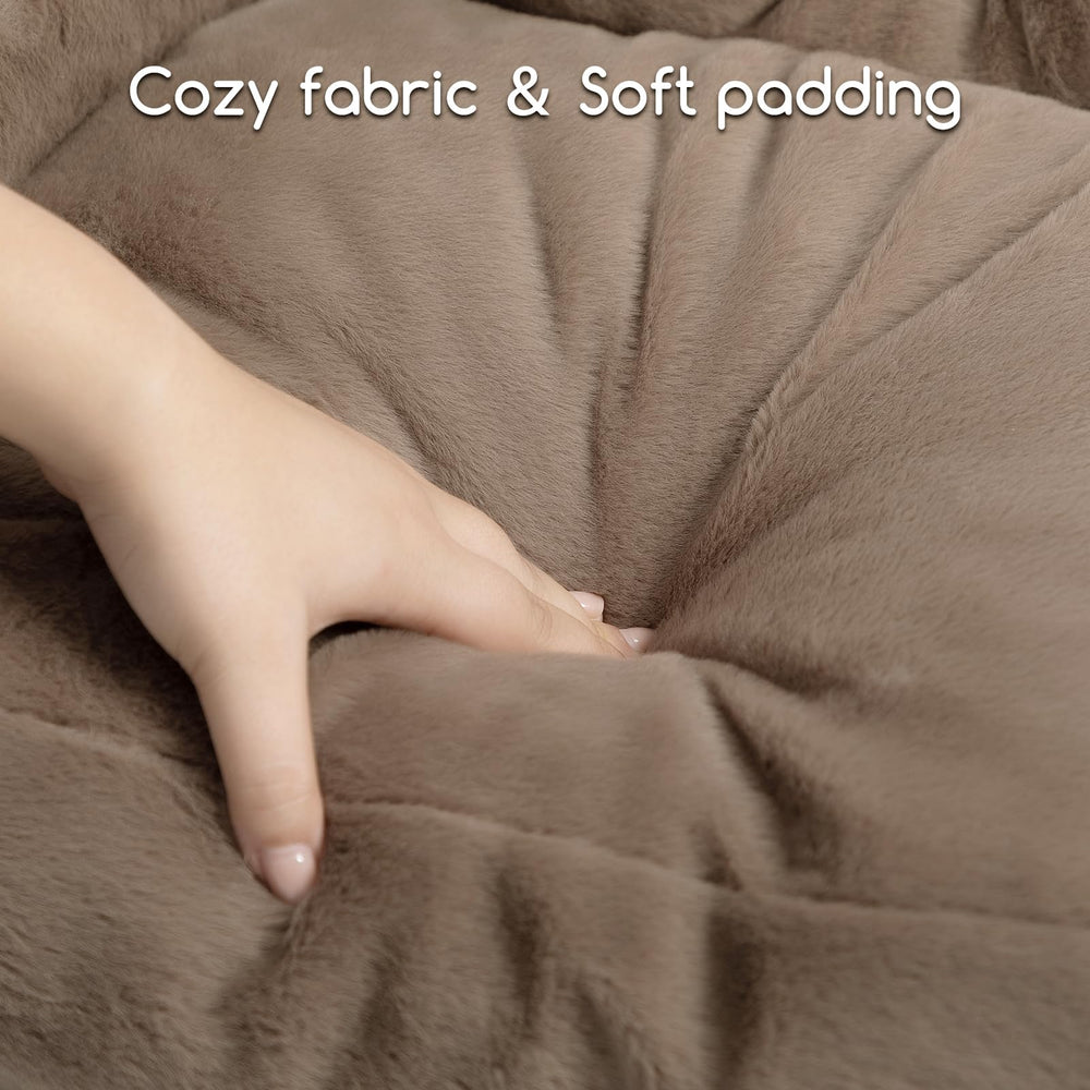 Hollypet fluffy plush pet sofa bed suitable for small dogs and cats under 25 lbs