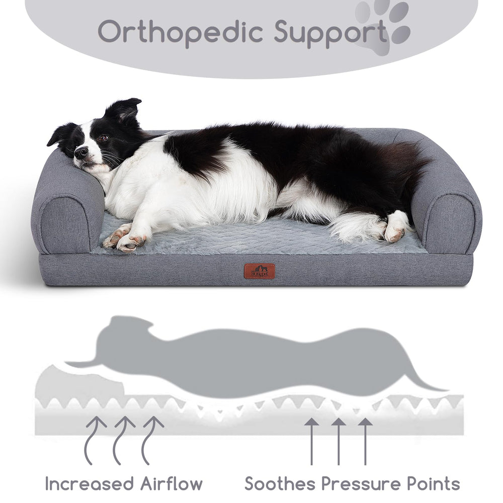 Hollypet Orthopedic Dog Bed neck-support close-up highlights secure sleep