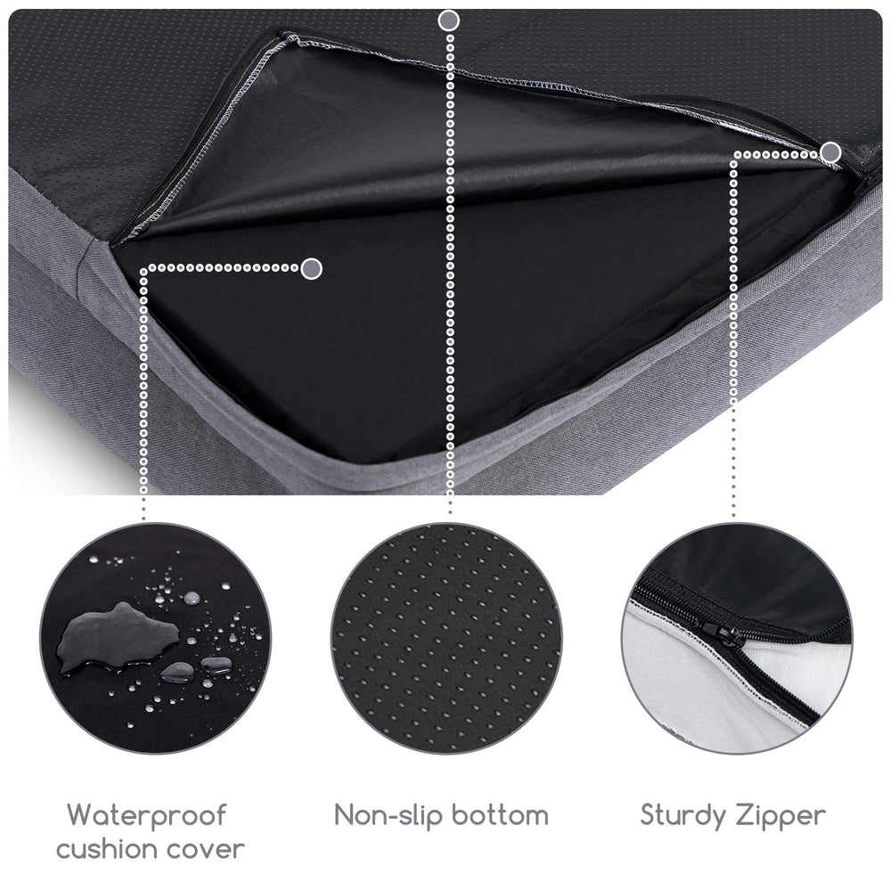 Hollypet Orthopedic Bed removable cover with zipper enables machine washing
