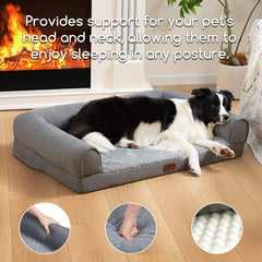 Hollypet Orthopedic Bed waterproof lining demonstrates leak protection and easy cleaning