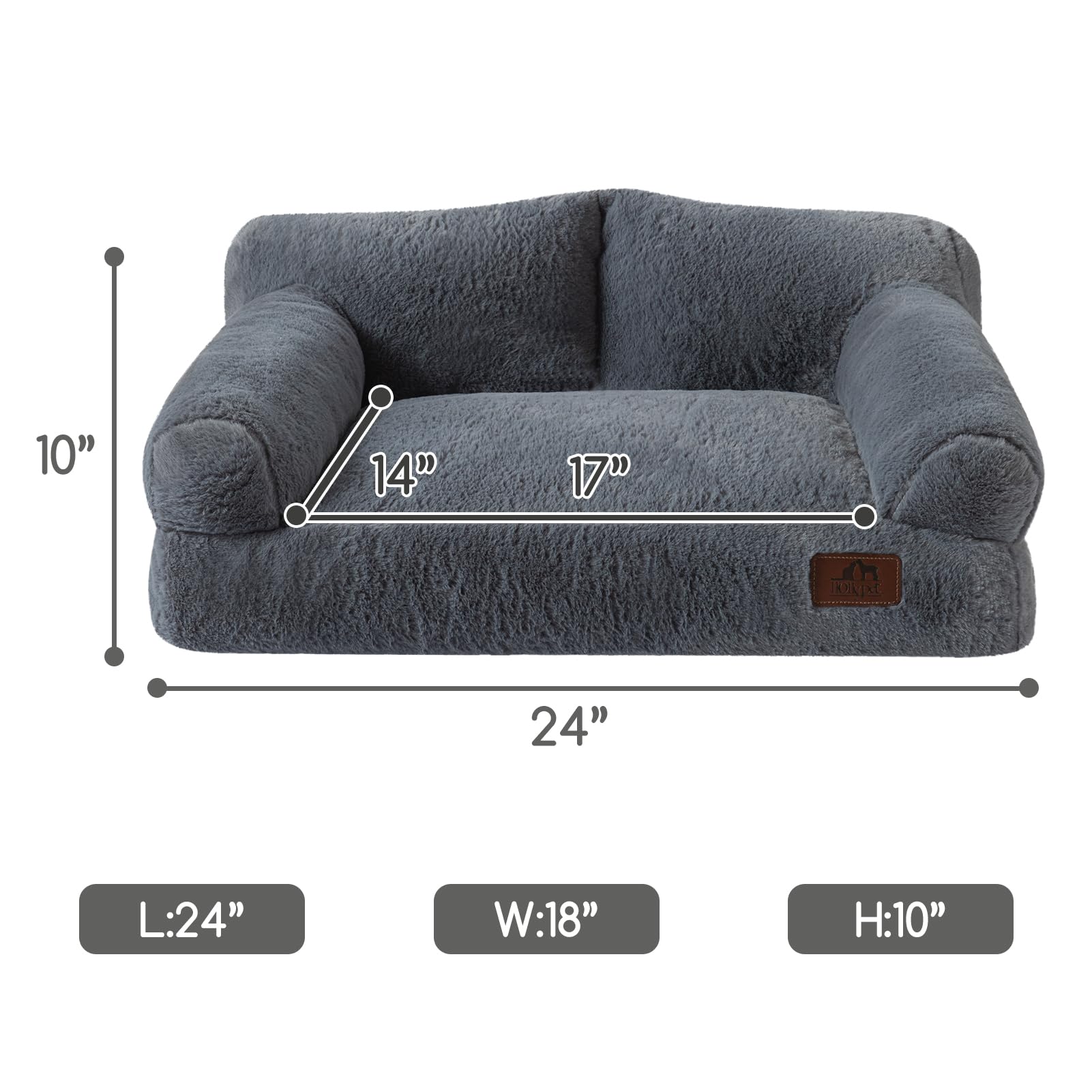 Hollypet pet couch space-saving design fits cozy corners in small living spaces.