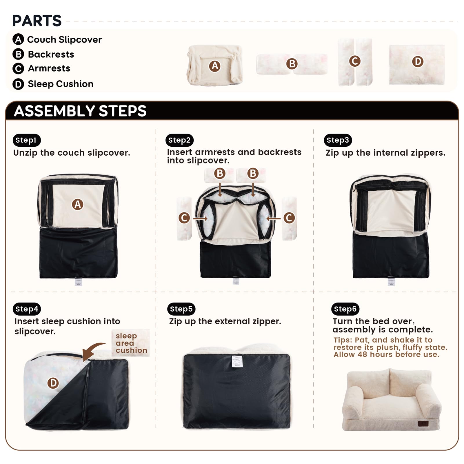 Hollypet raised-edge design offers head and neck support during rest
