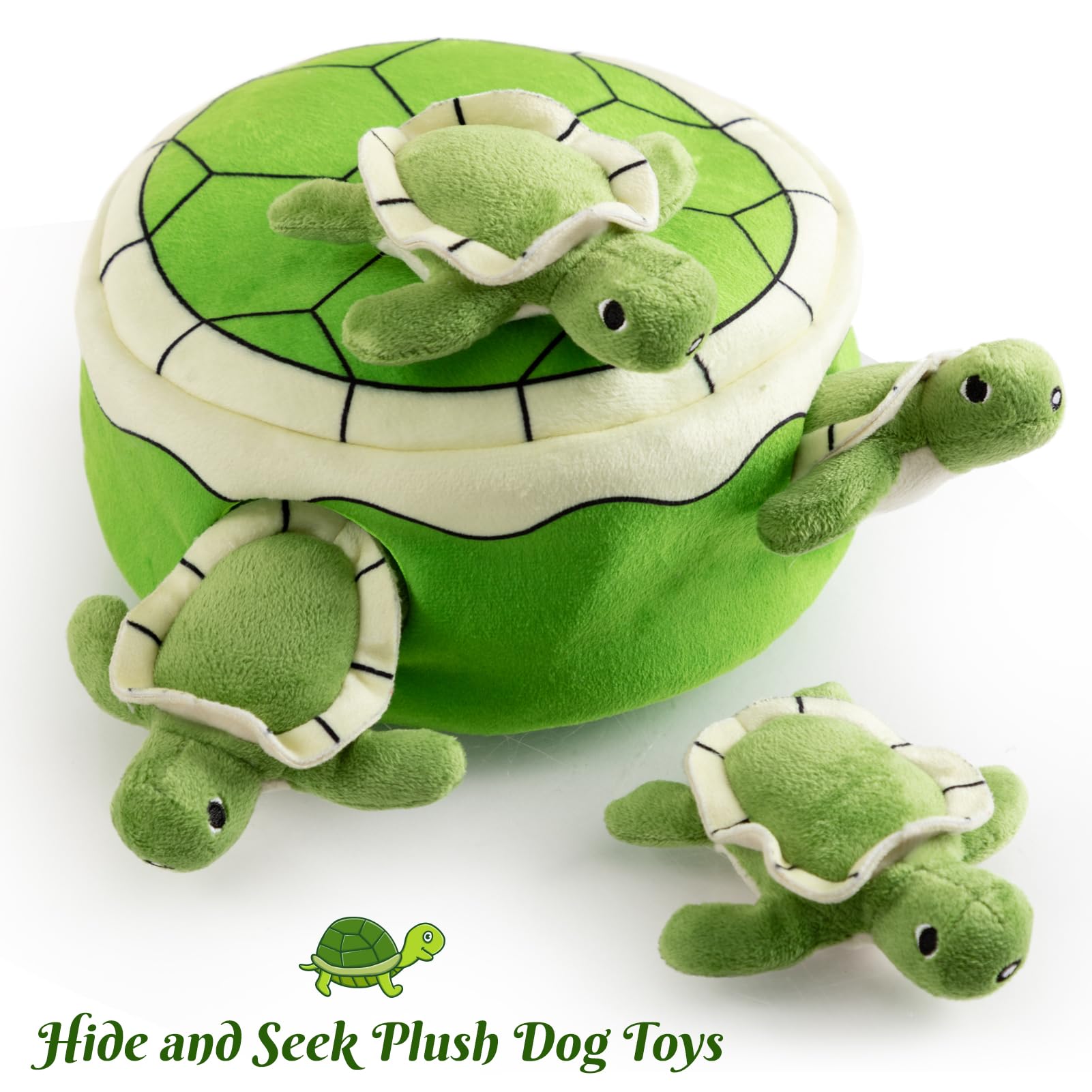 Hollypet turtle shell squeaker detail to boost engagement