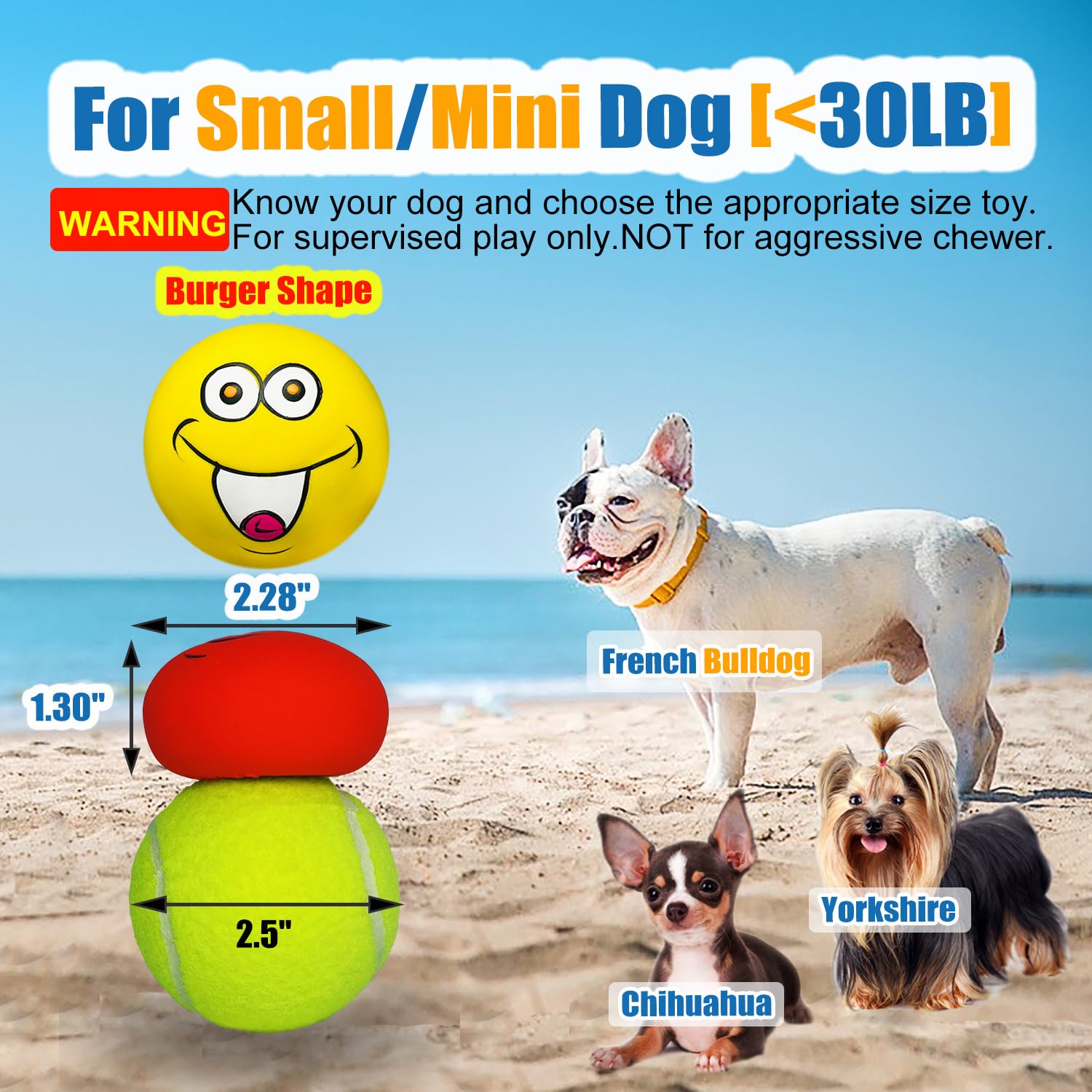 HOLYSTEED latex dog squeaky ball toy demonstrates safe natural latex ideal for small-breed play