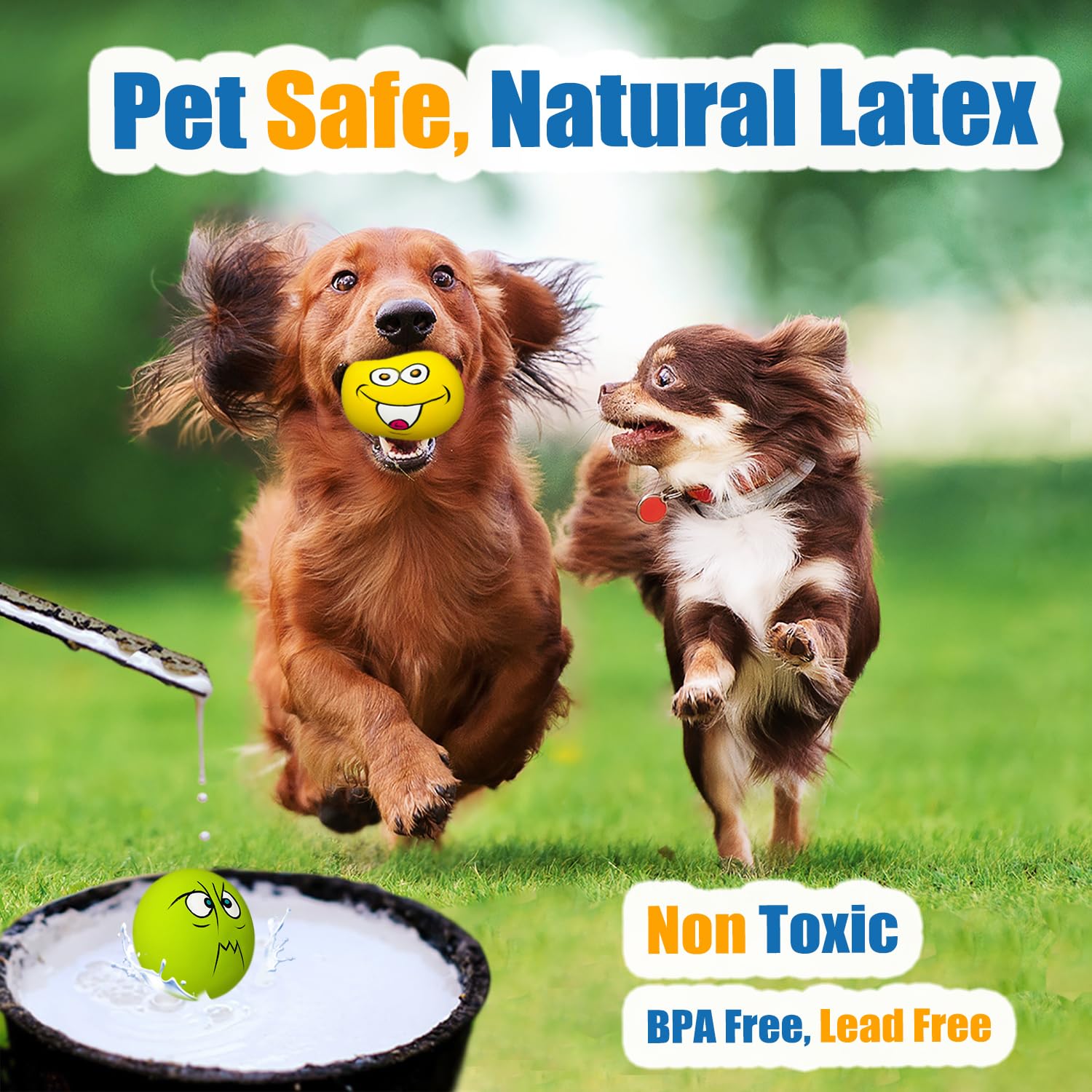 HOLYSTEED latex dog squeaky balls encourage active play, potentially reducing boredom