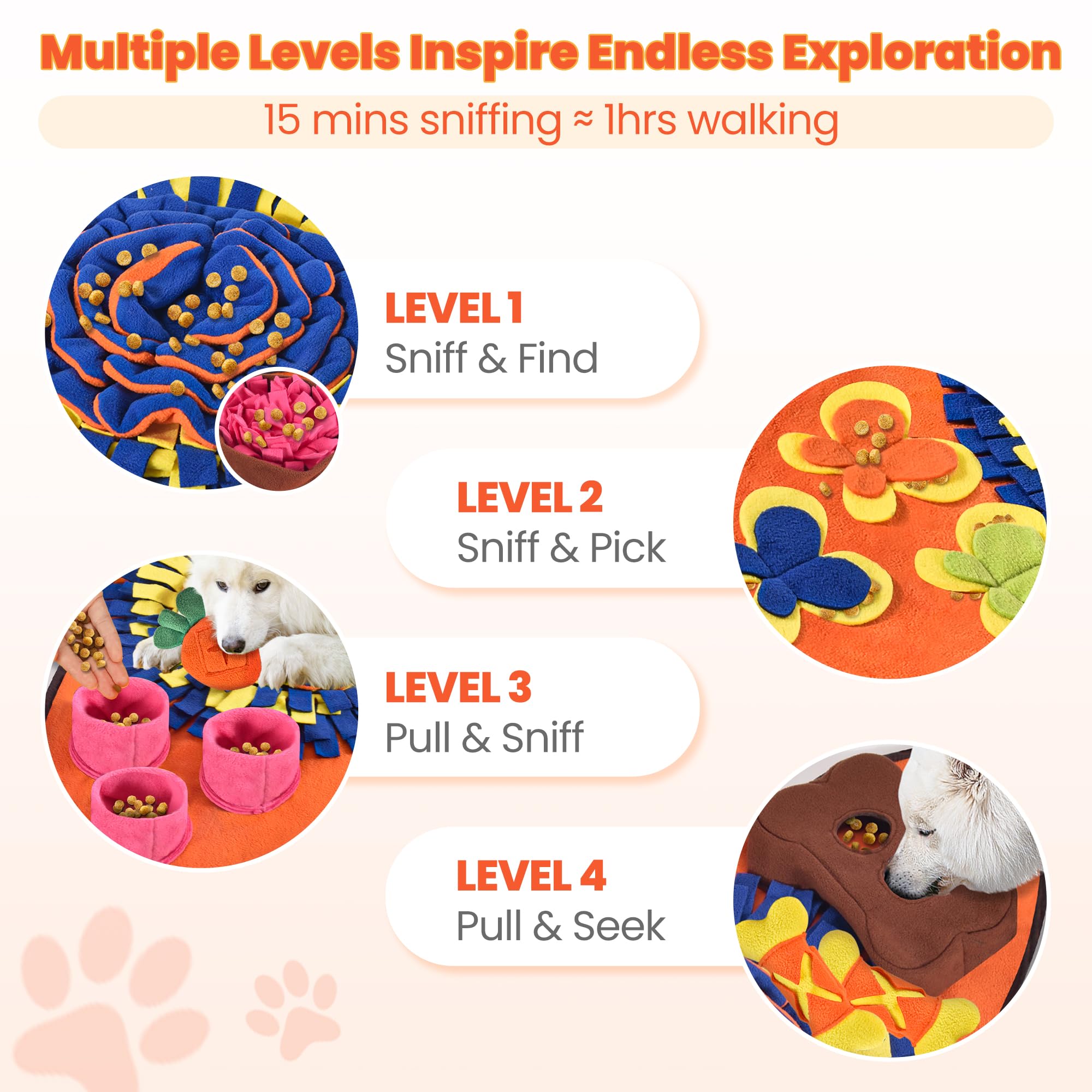 HOMAGICO Snuffle Mat 32x20 closeup reveals hidden treasure pockets for slow feeding.