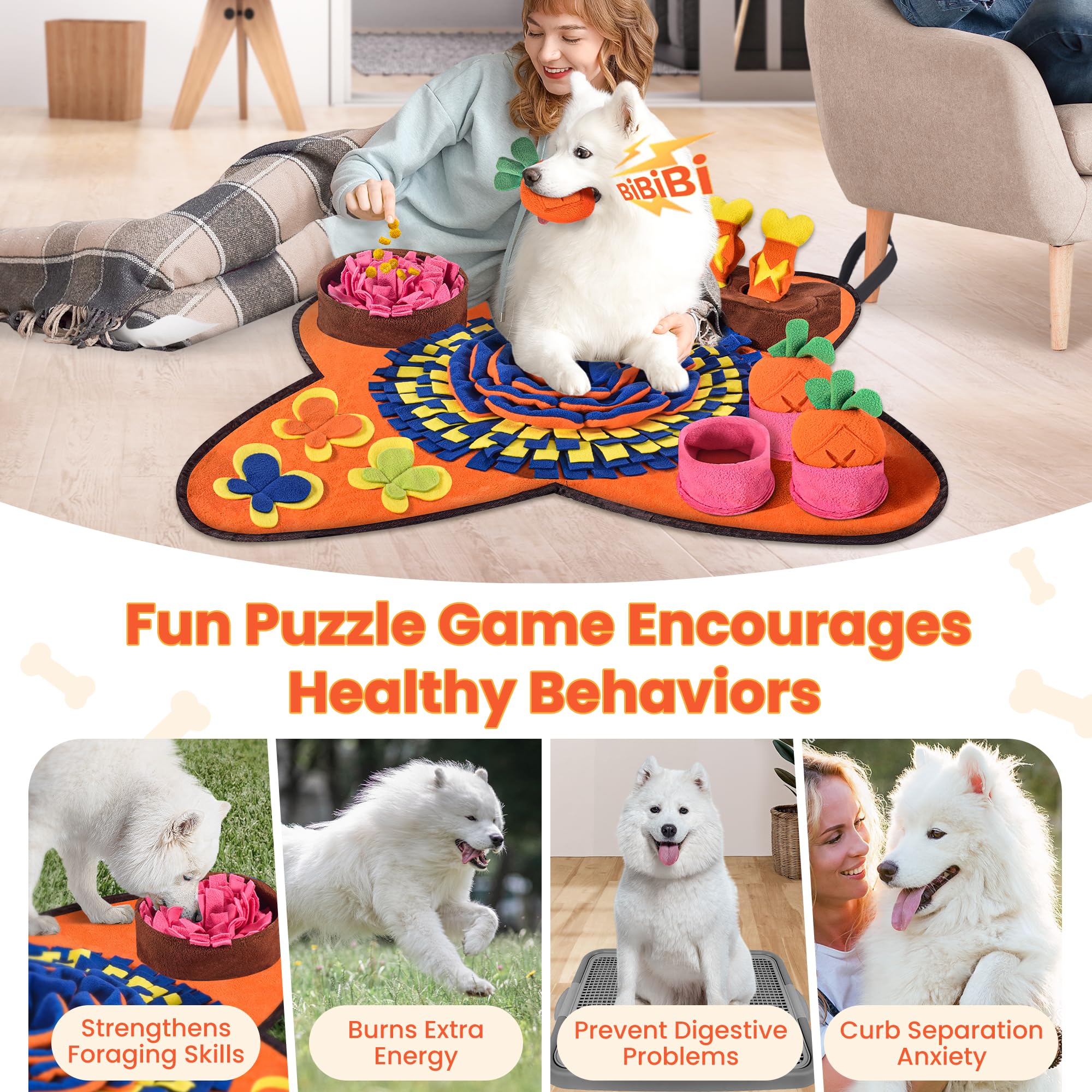 HOMAGICO Snuffle Mat 32x20 travel fold illustrates portable enrichment on trips.