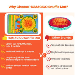 HOMAGICO Snuffle Mat with leash attachment for safe outdoor play.