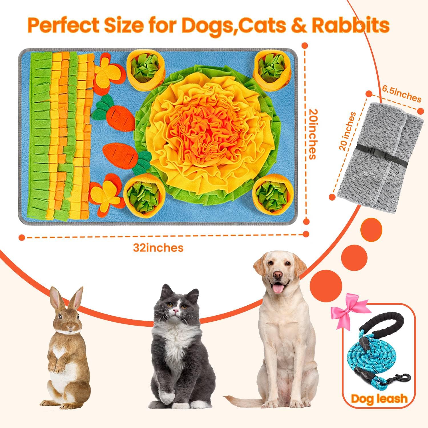 HOMAGICO Snuffle Mat layer close-up showing varied hiding spots for treats.