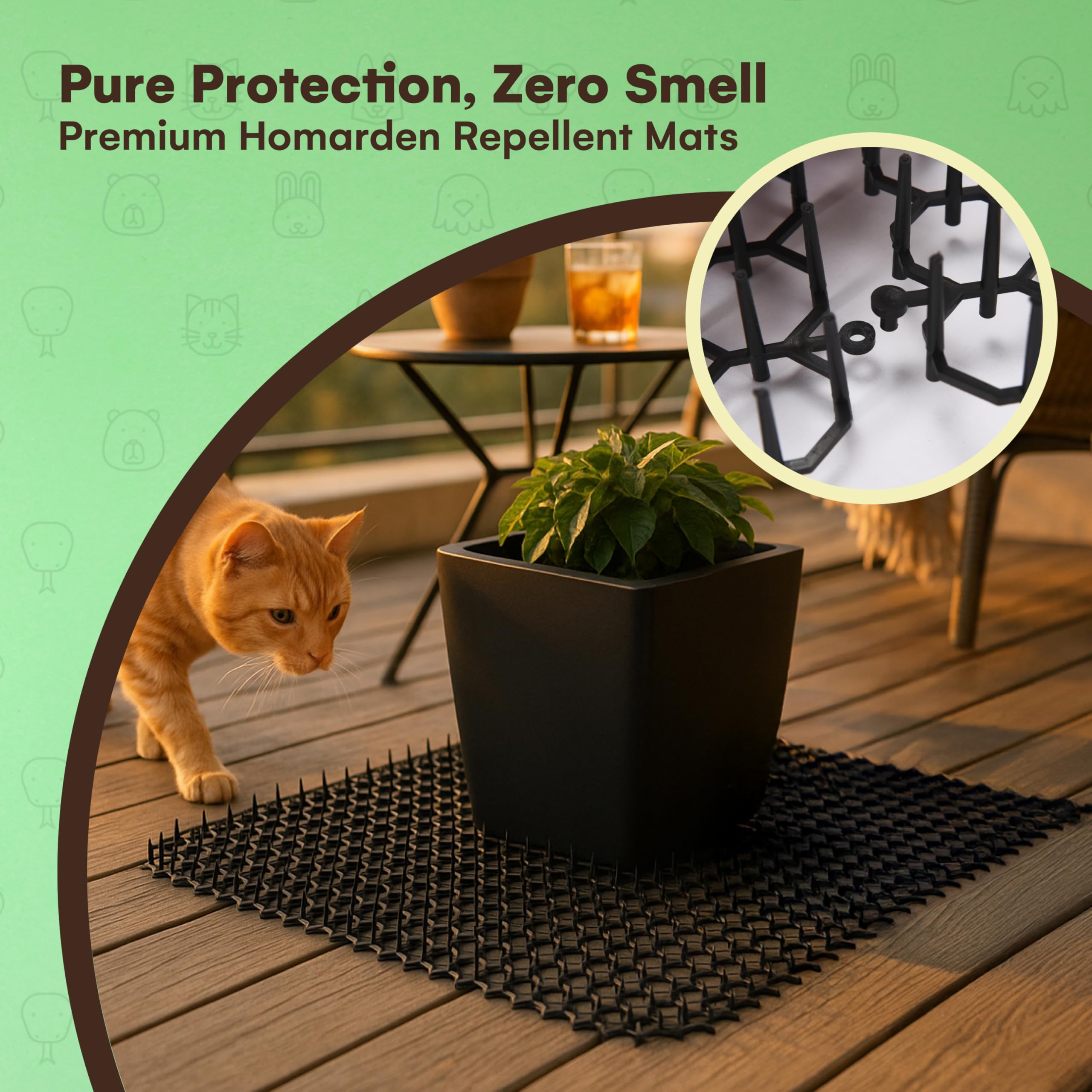 Homarden Cat Repellent Mat easy-install design follows curves and edges