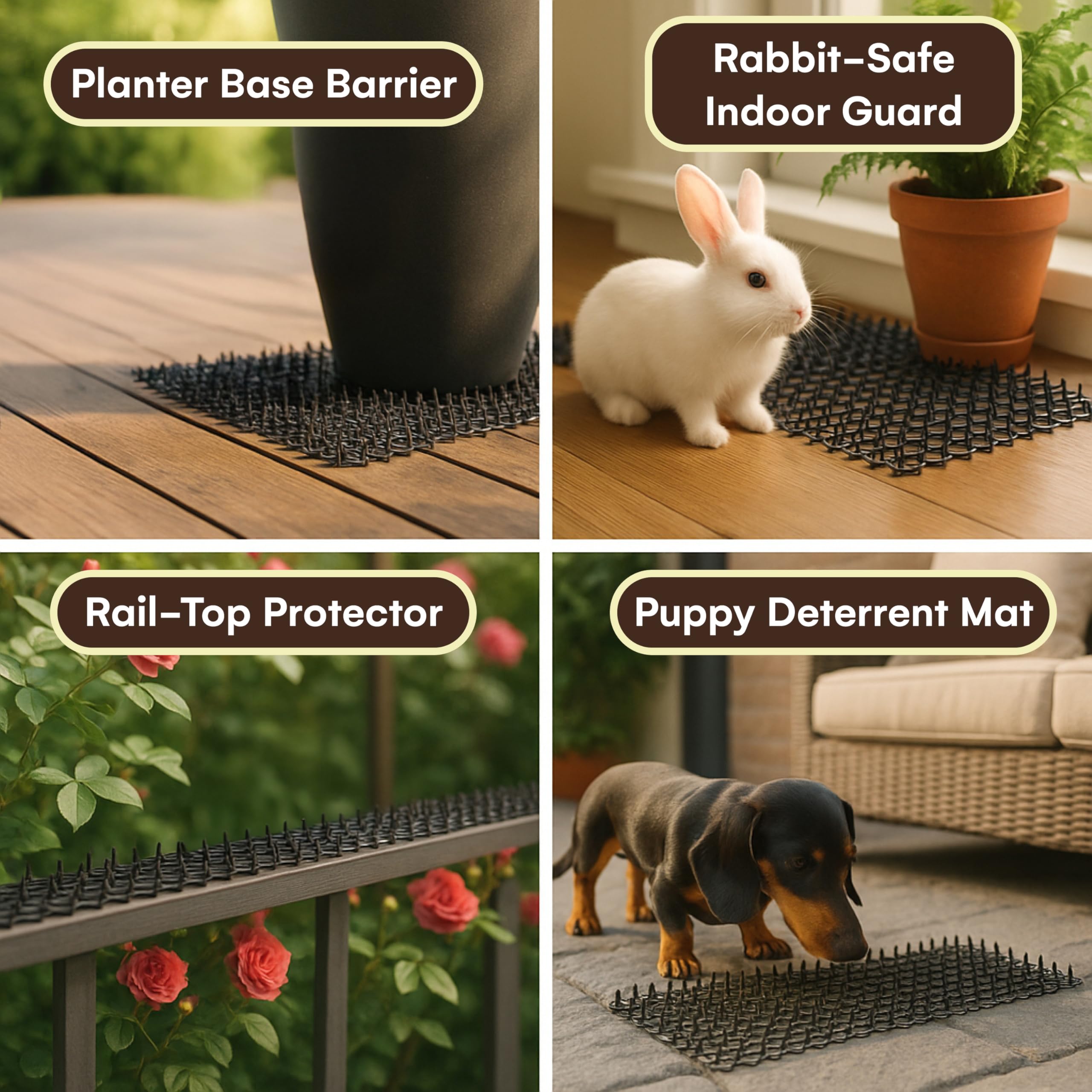 Homarden Cat Repellent Mat discourages cats and dogs with safe plastic spikes