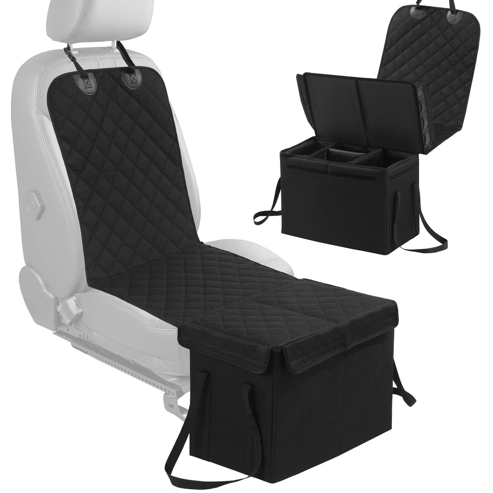 HOMBYS back seat extender with dog on seat keeps pet secure during trips