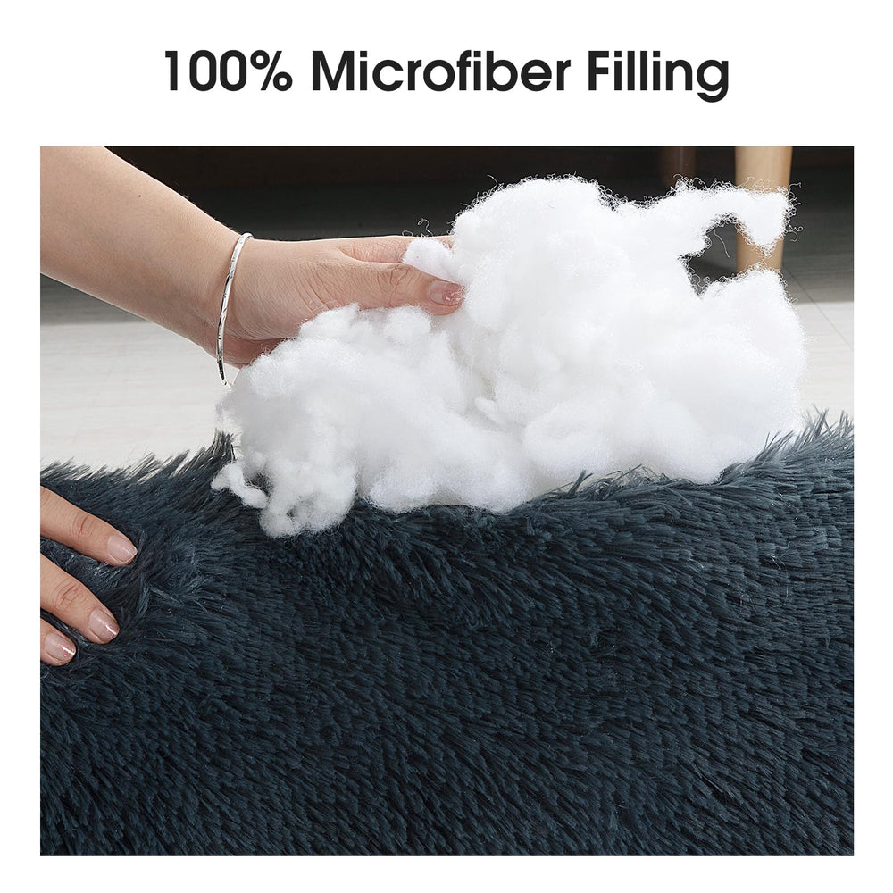 HOMBYS cat-friendly dog pillow closeup, inviting plush material