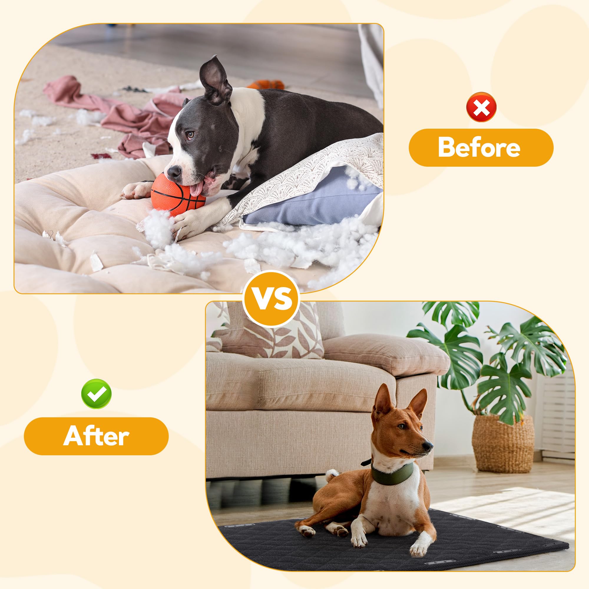 HOMBYS chew-proof dog bed mat crate-fit 35x22 for standard medium crates.