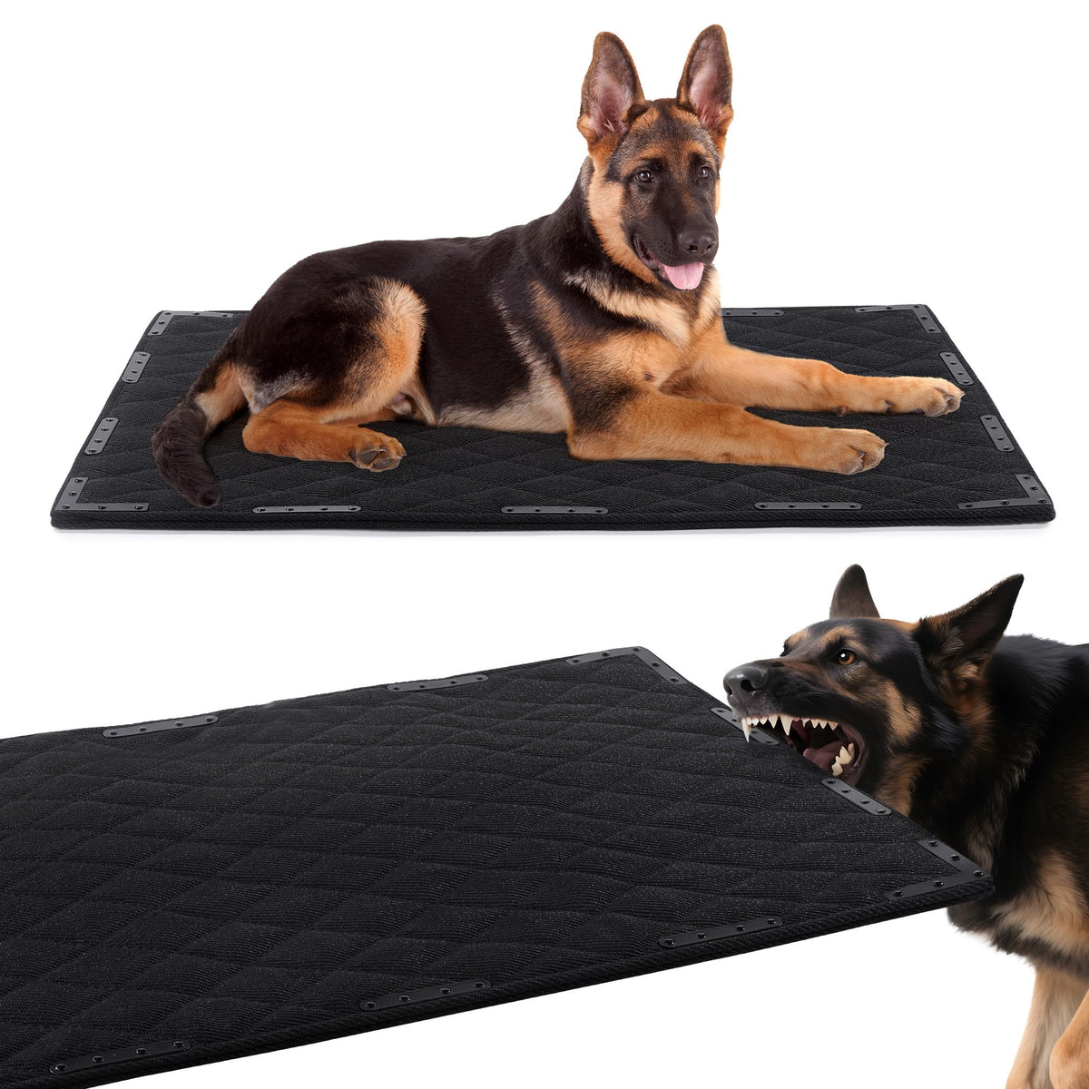 HOMBYS chew-proof dog bed mat edge rivets reinforce durability for tough chewers.