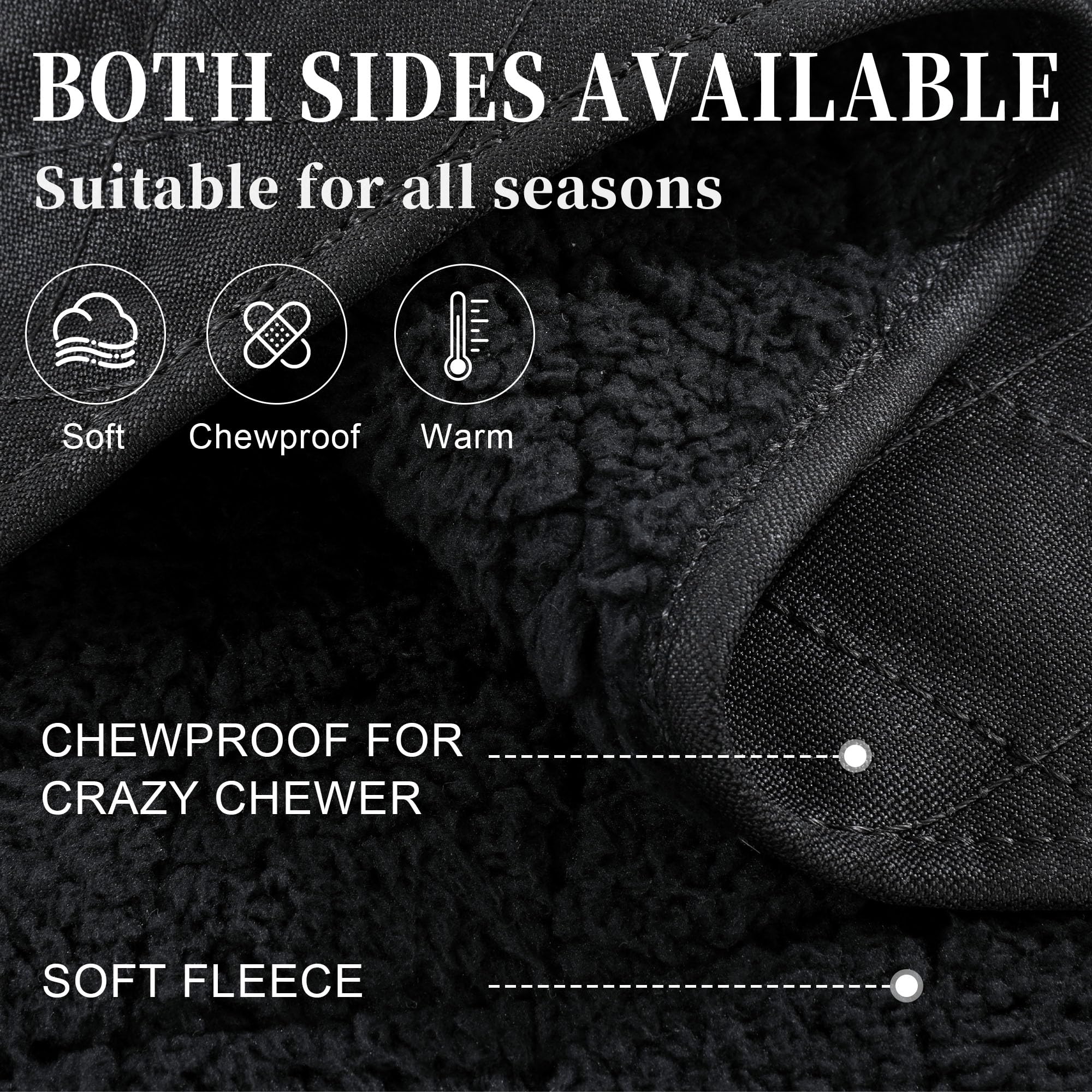 HOMBYS indestructible chew-proof dog blanket waterproof interior blocks spills while preserving softness.
