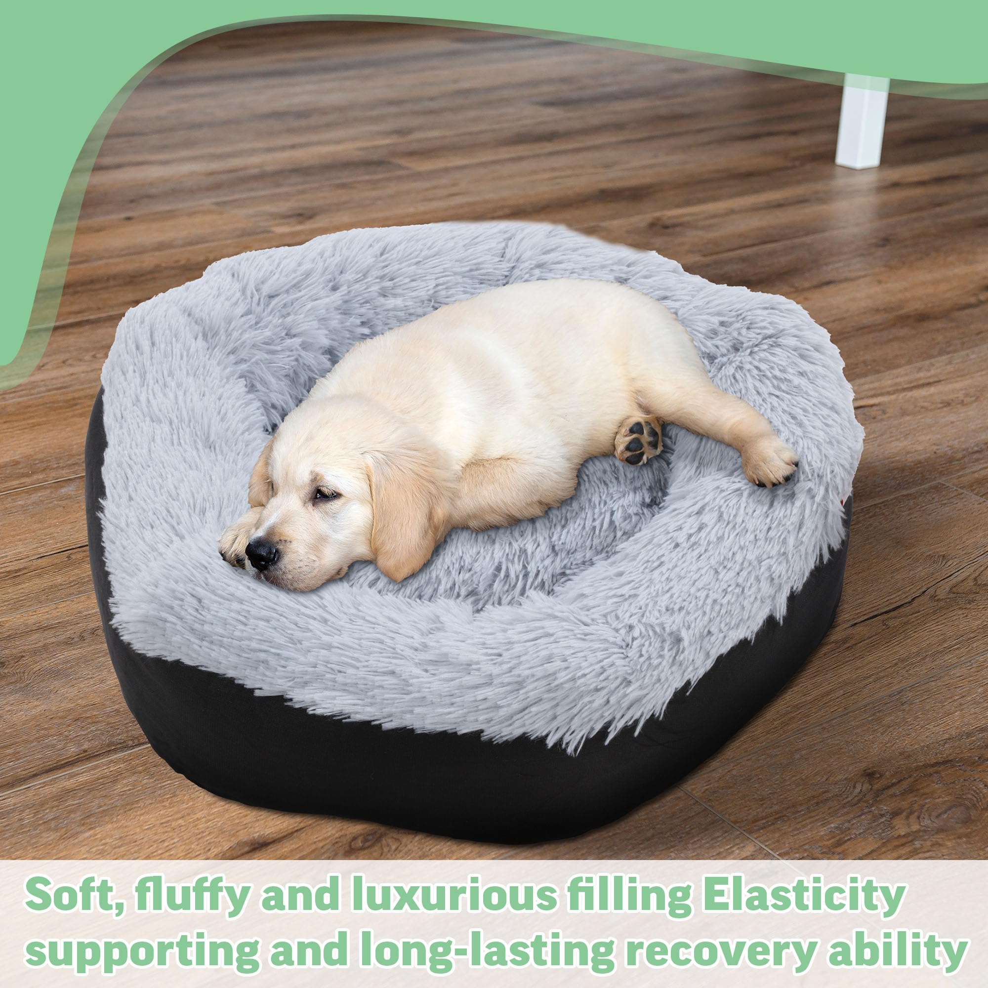 HOMBYS Indestructible Dog Bed displays bolsters enabling multiple snuggling positions.