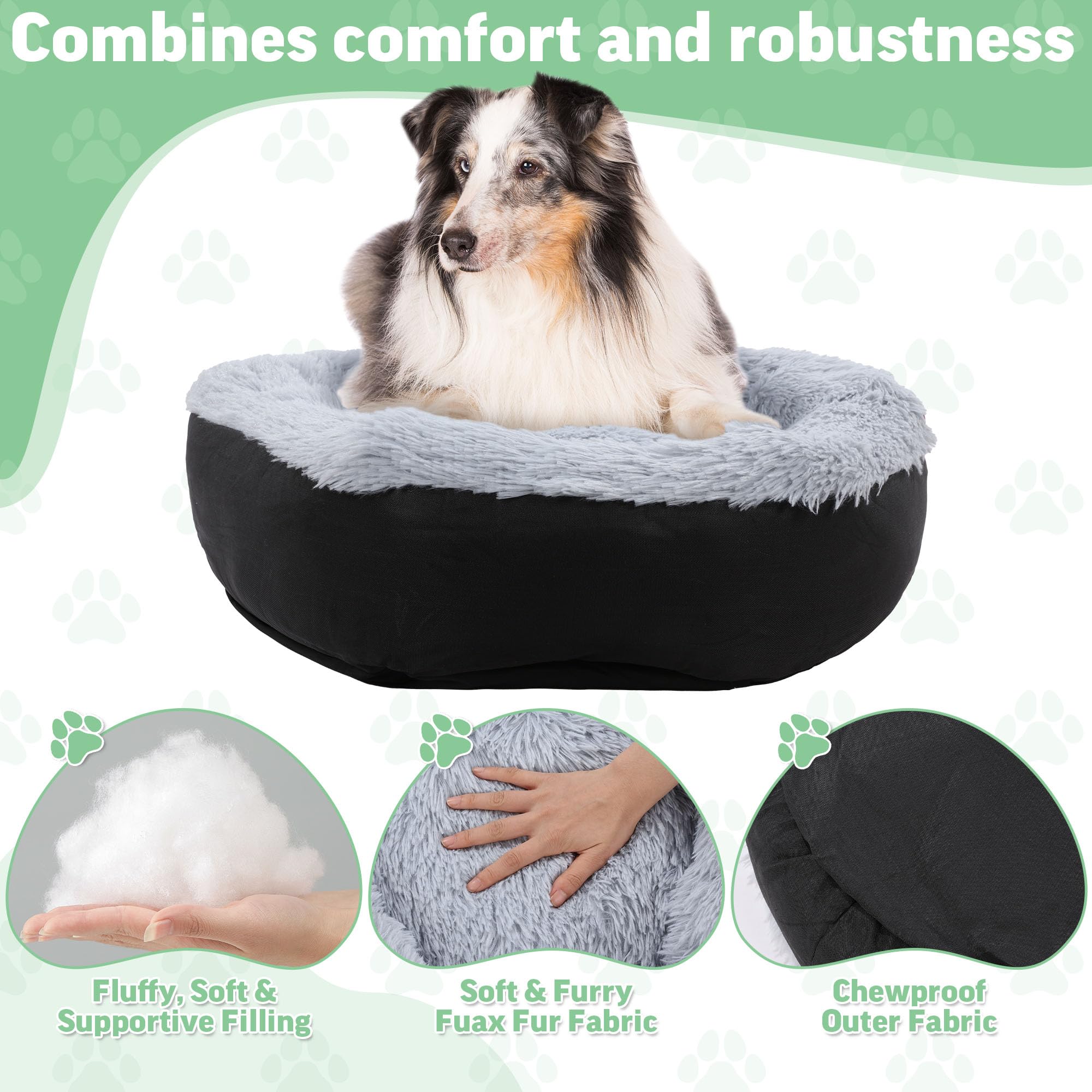 HOMBYS Indestructible Dog Bed features chew-proof fabric for aggressive chewers.