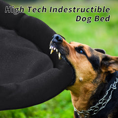 HOMBYS indestructible dog bed chew-proof fabric demonstrates durability for aggressive chewers.