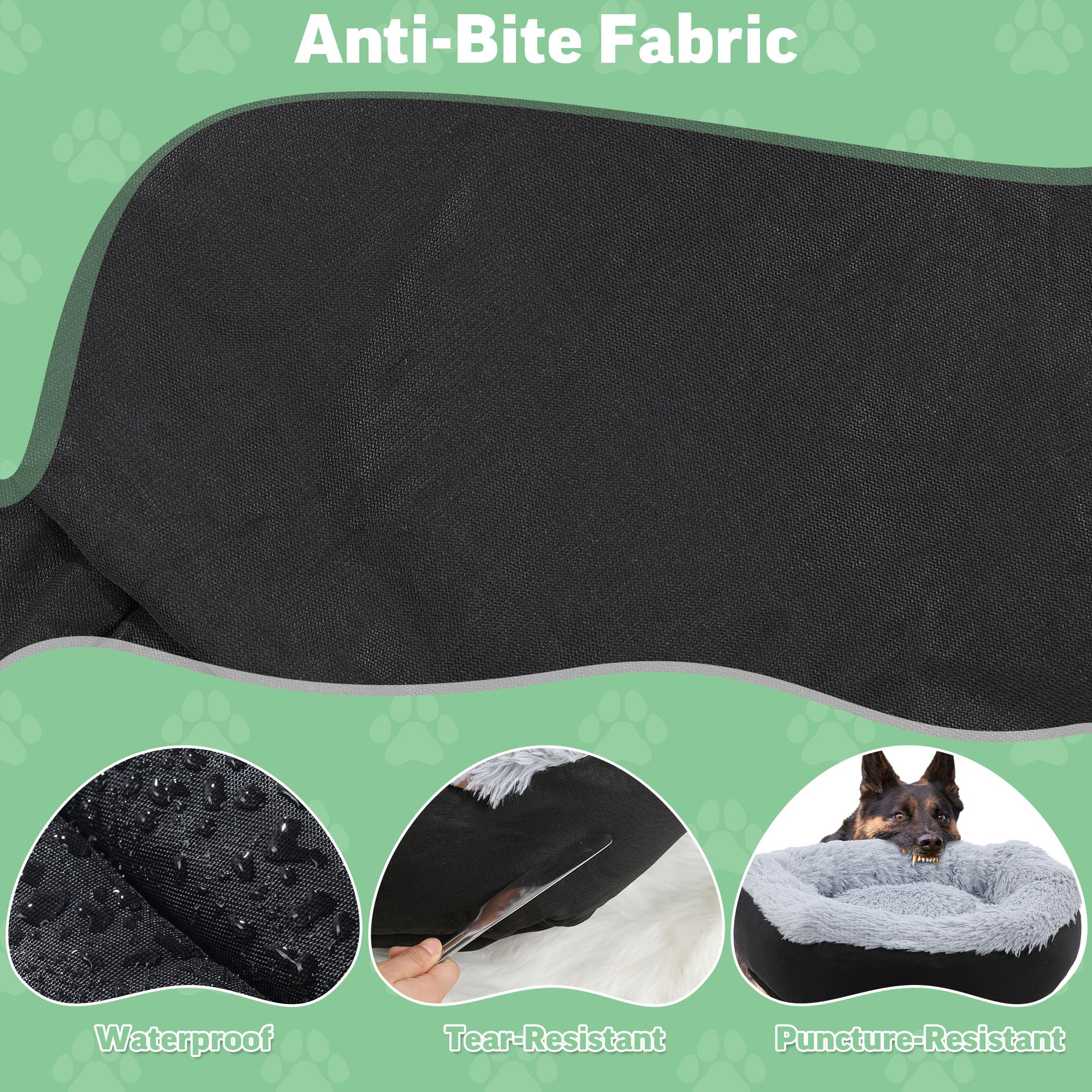 HOMBYS Indestructible Dog Bed showcases fiberglass blend for enhanced durability and chew resistance.