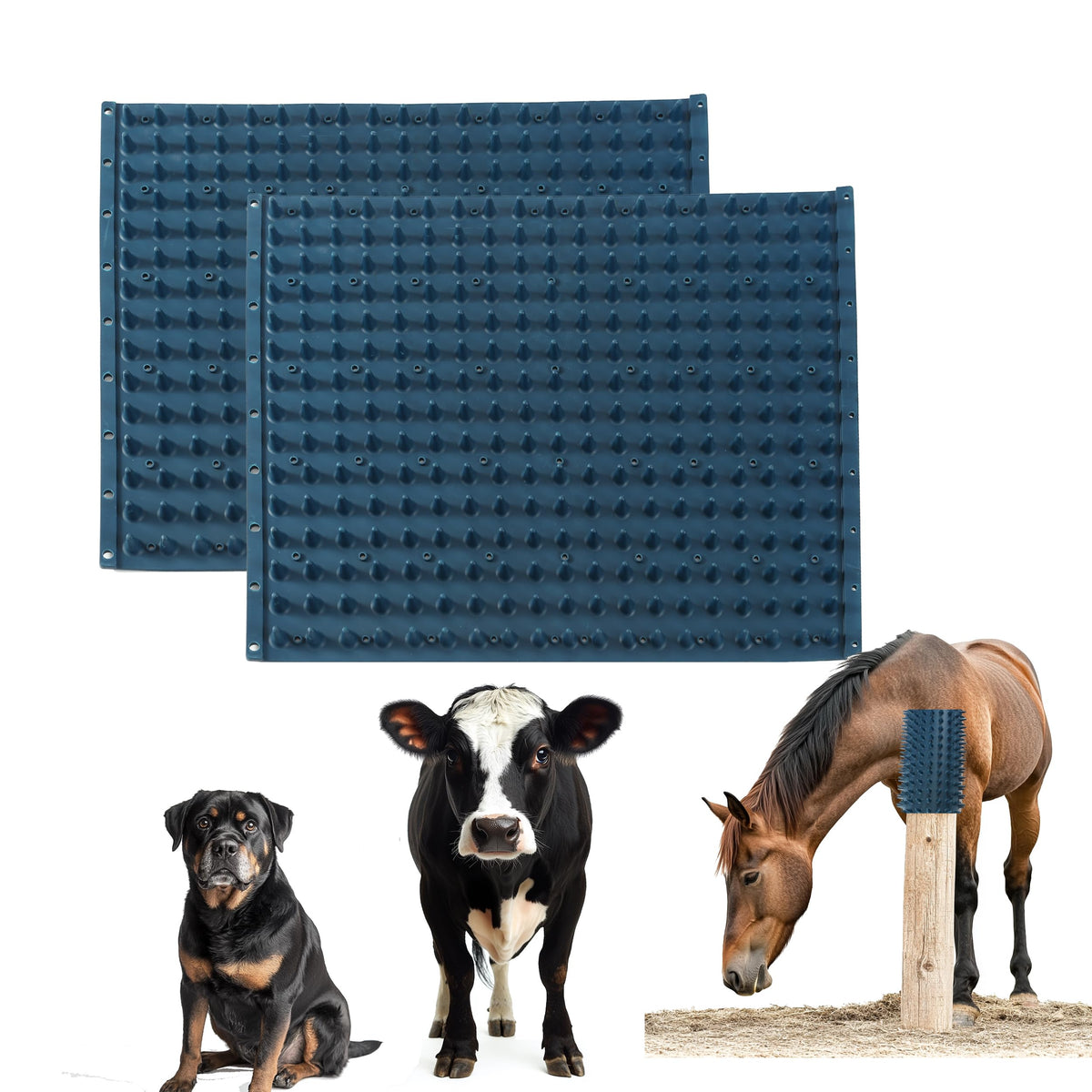 homcare horse scratching post pad 2-pack wall-mount setup for easy grooming