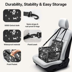 Homcolorful dog car seat folded for storage and portability